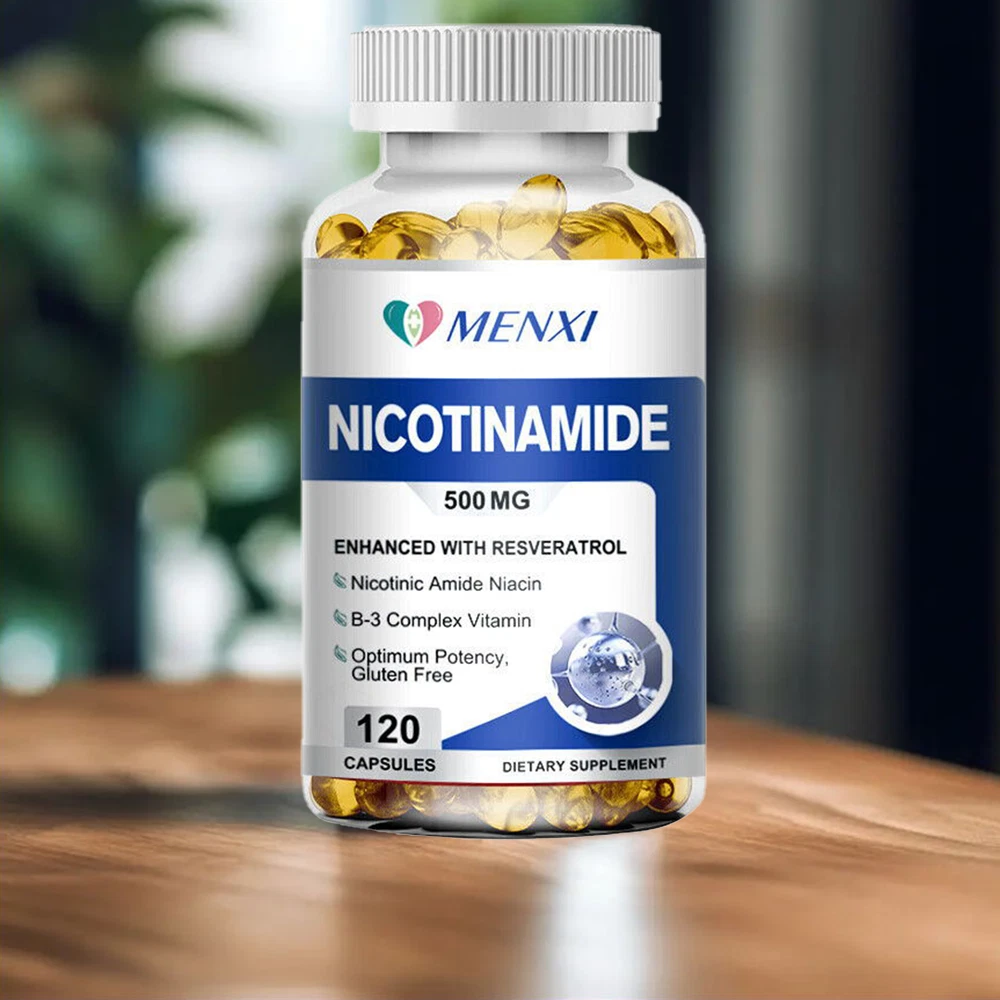 Nicotinamide 500mg with 100mg Resveratrol, Vitamin B3, Anti-Aging, 120 Capsules