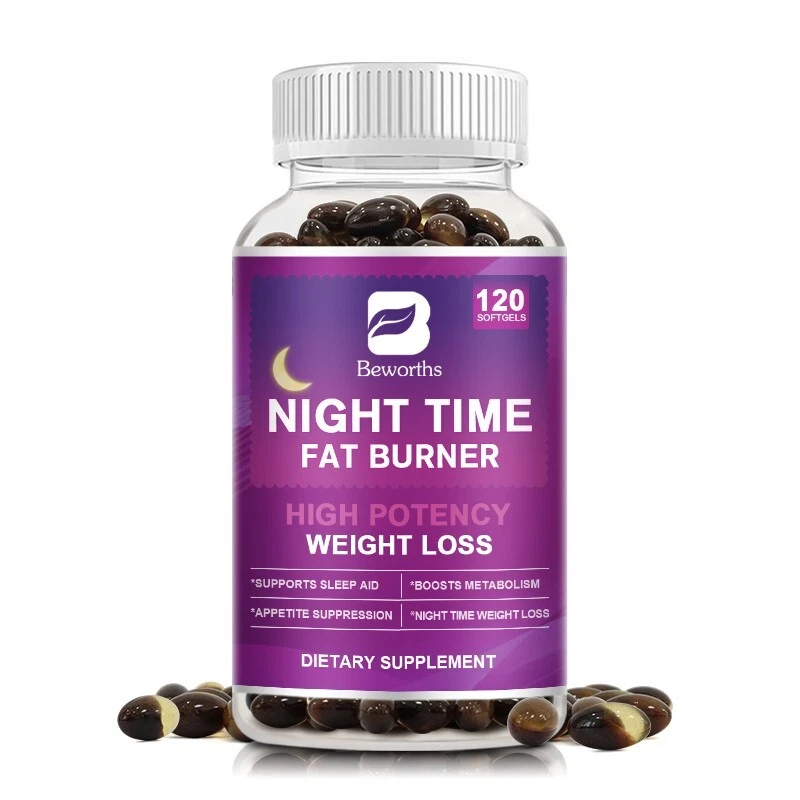 Night Time Fat Burner Supplement Weight Loss Appetite Suppressant Detox Caps