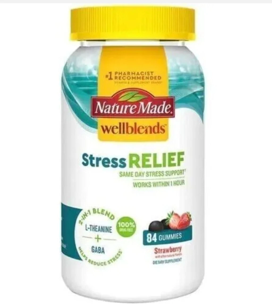 Nature Made Wellblends Stress Relief Gummies 2-in-1 Blend 84 ct.