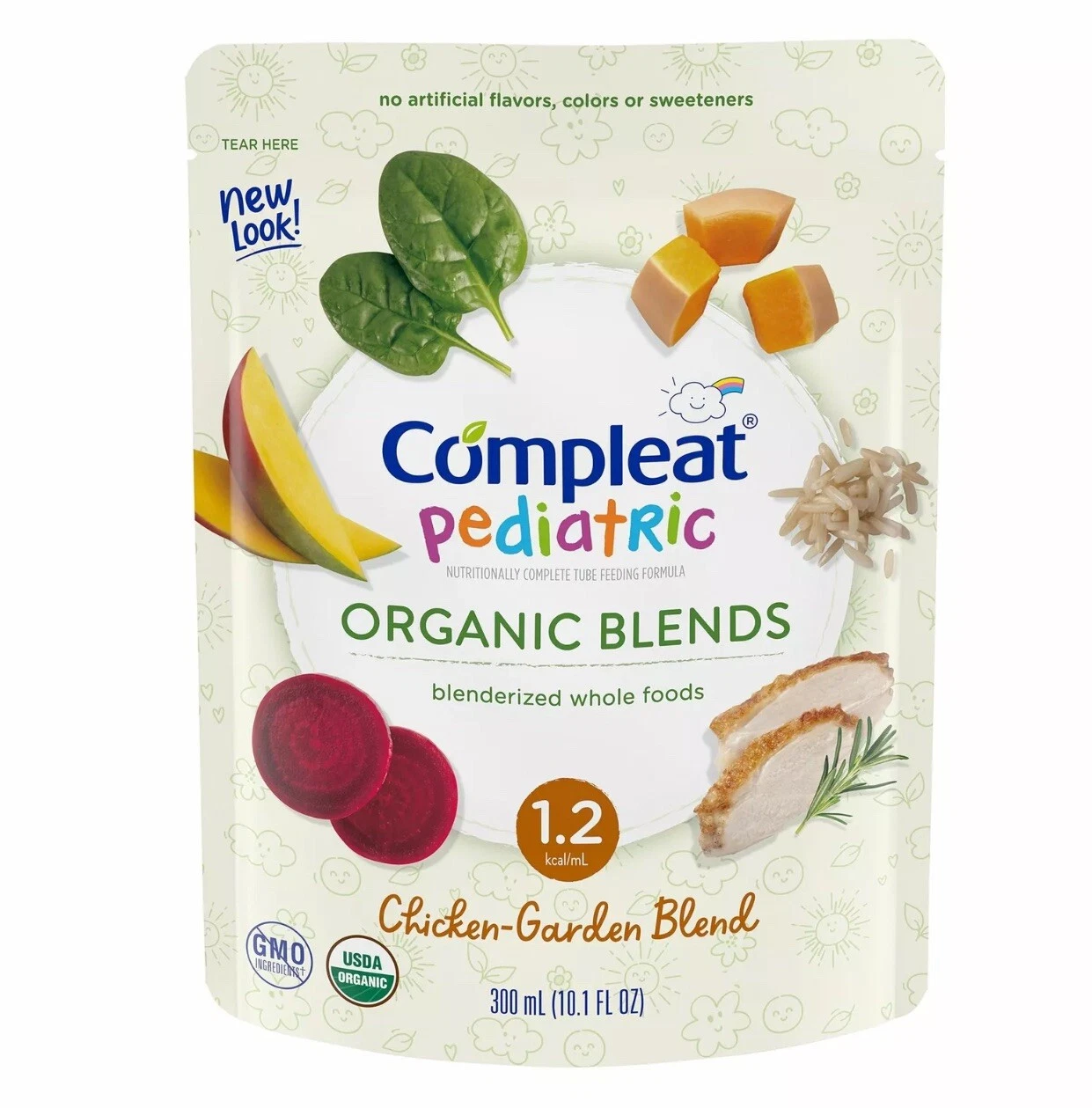 Compleat Pediatric Organic Blends Tube Feeding Chicken-Garden 10.1 oz 24 Ct