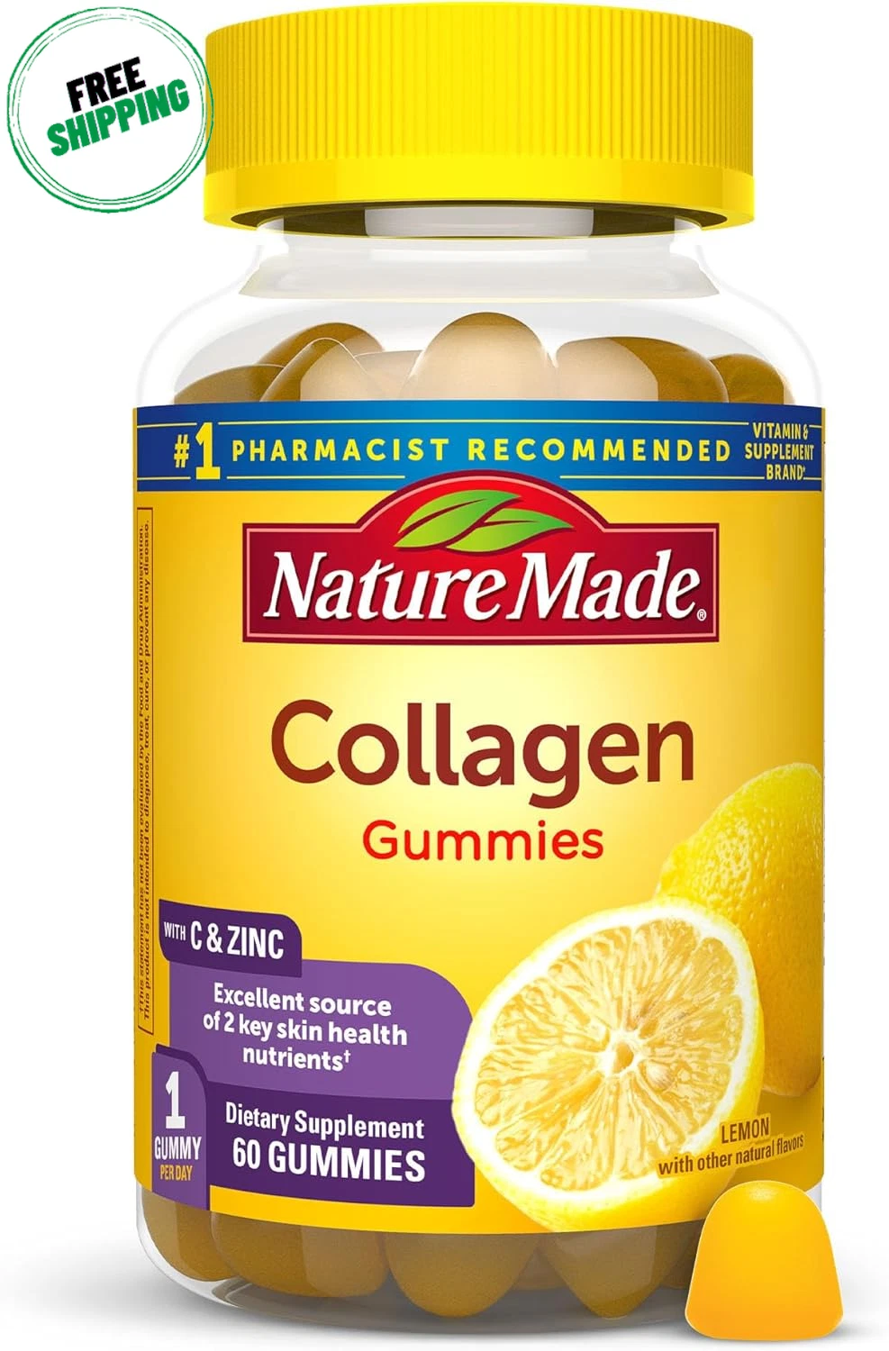 Nature Made Collagen Gummies with Vitamin C, Zinc and Biotin, , 60 Gummies
