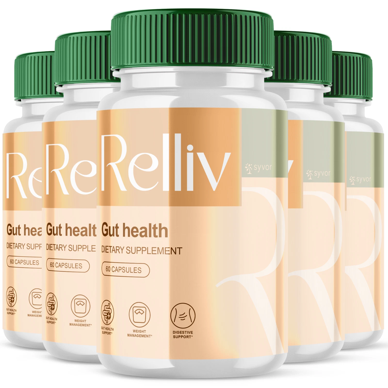 Relliv Probiotic Gut Health Formula, Enhance Digestive Function 300 Capsules