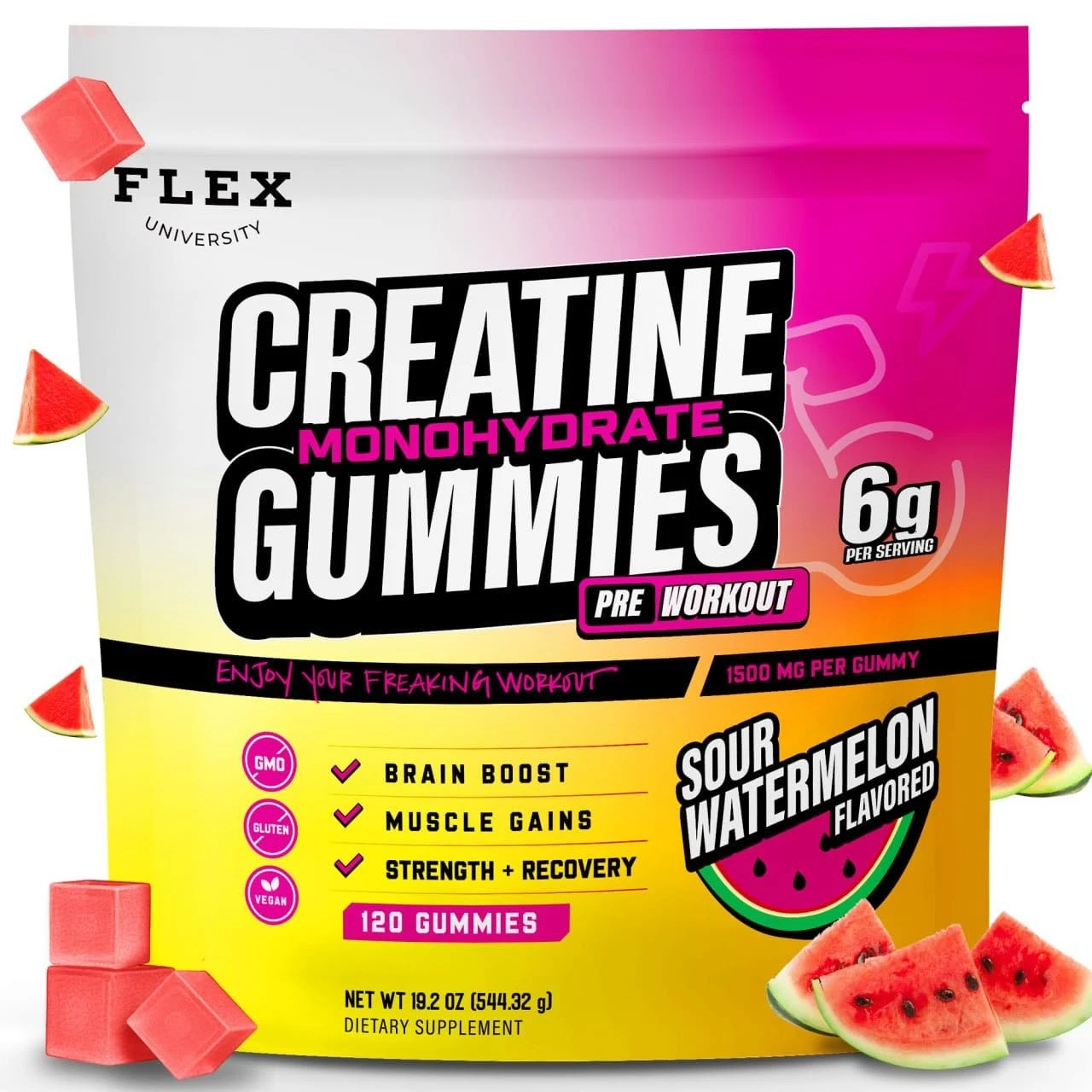 Creatine Gummies for Men Women 6g Pre Workout Creatine Monohydrate Protein Gu...