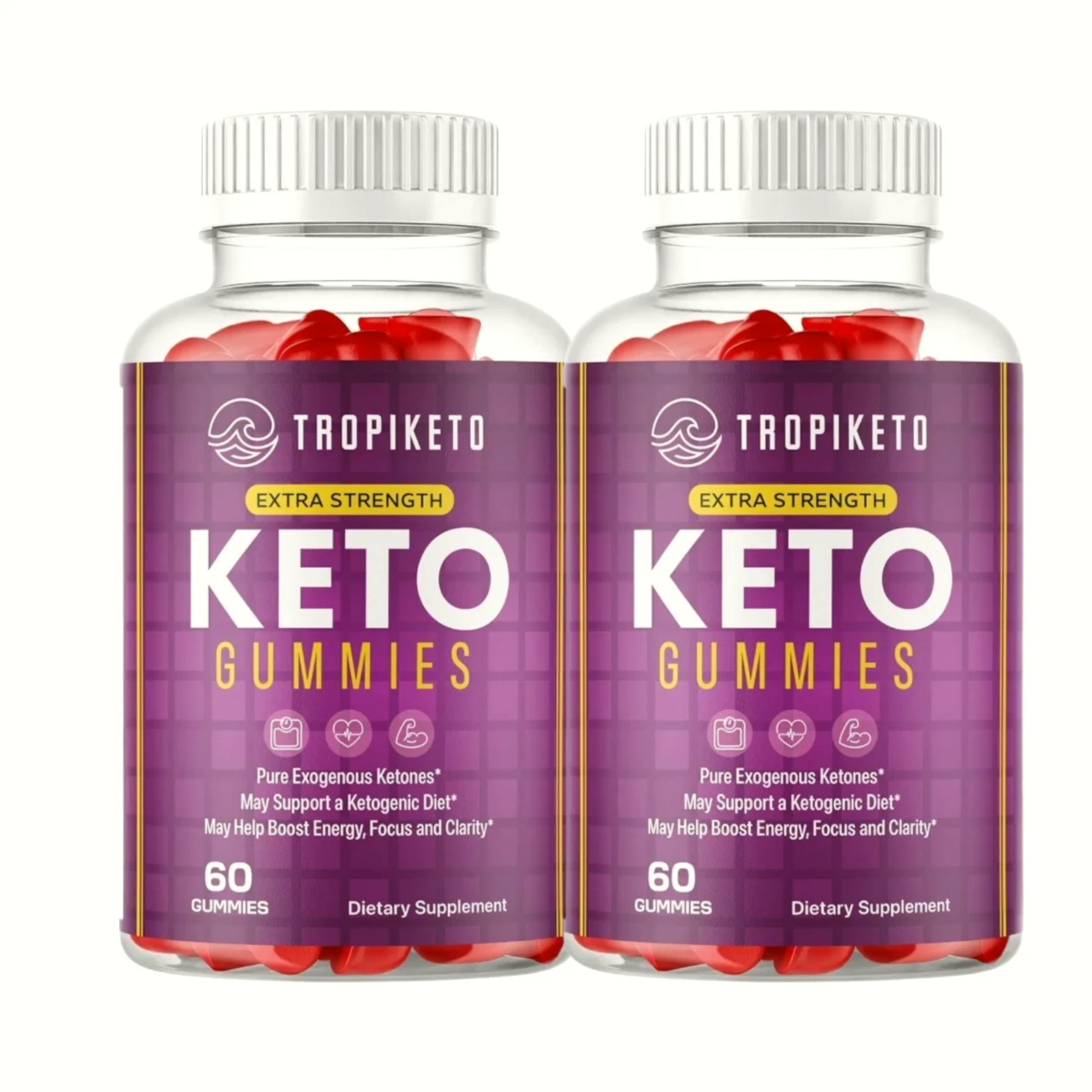 2-Pack TropiKeto Keto Gummies, TropiKeto Gummies Weight Loss (120 Gummies)
