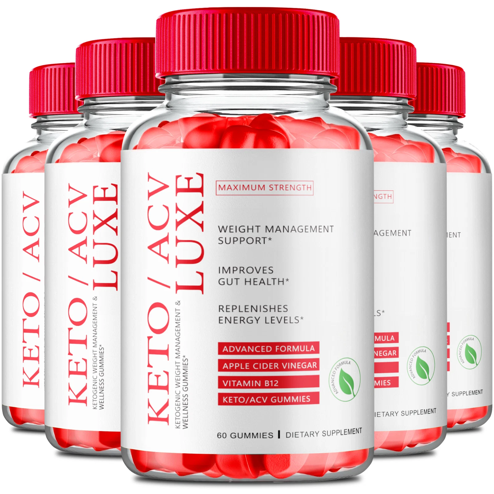 (5 Pack) Keto Luxe ACV Advanced Weight Loss Gummies to Burn Fat for Energy