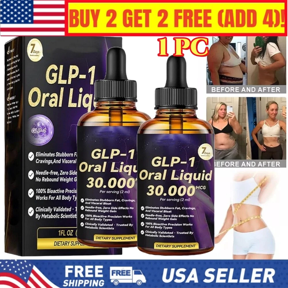 GLP-1 Weight Loss Fat Burner Drops Diet Supplement Slimming Drops 30ml - New
