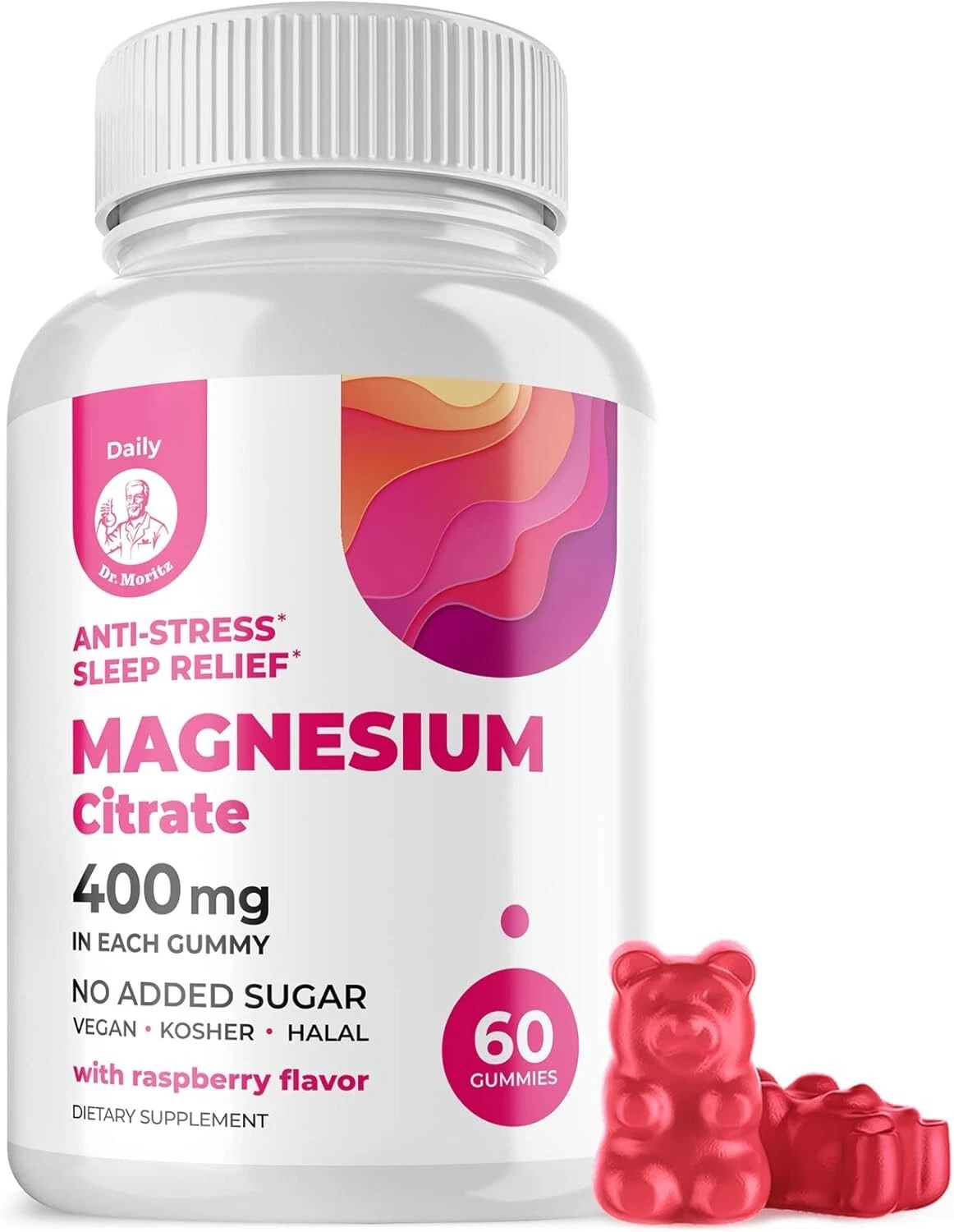 Kids Magnesium Citrate Gummy Vitamins Supports Calm & Relaxation 60 Gummies