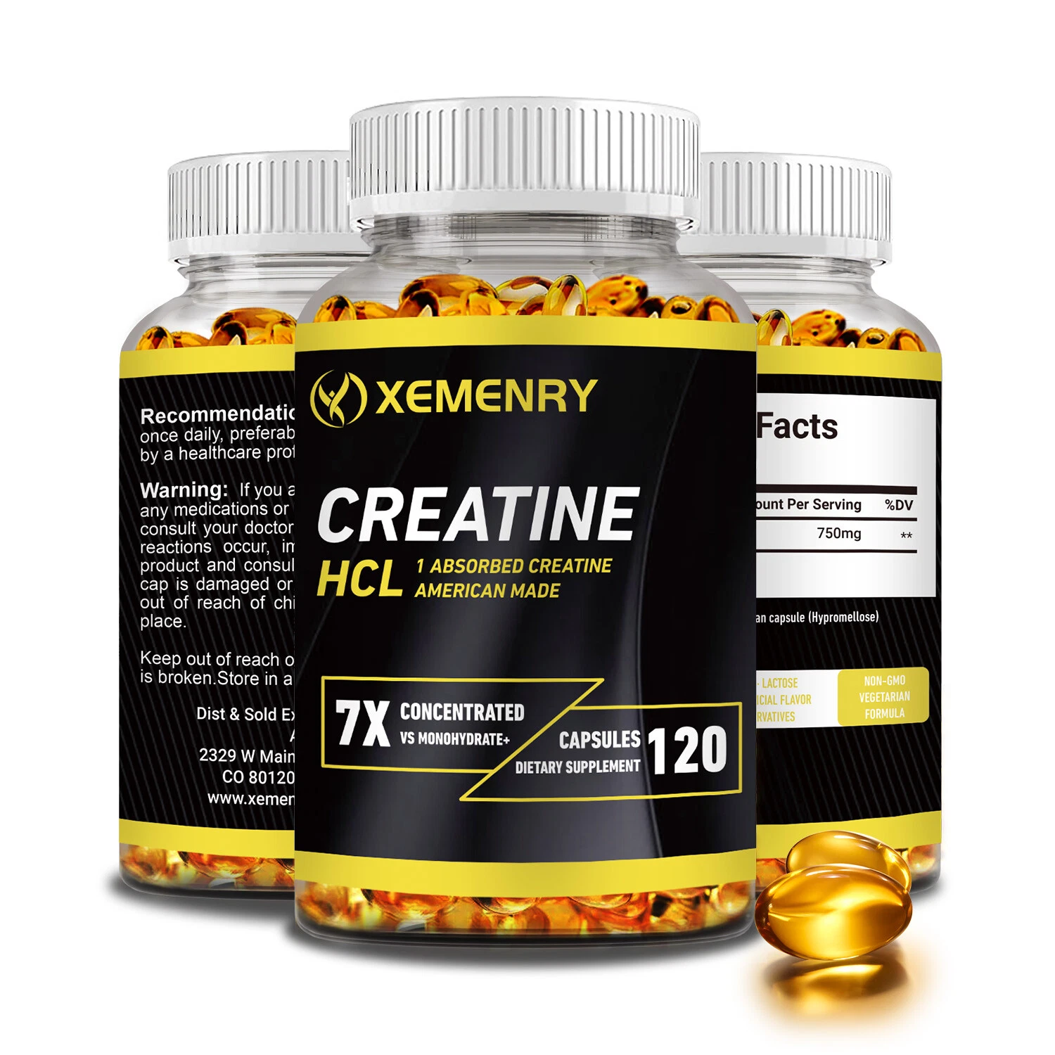 Creatine HCI 750mg- Muscle Health, Energy Boost, Enhanced Strength & Performance