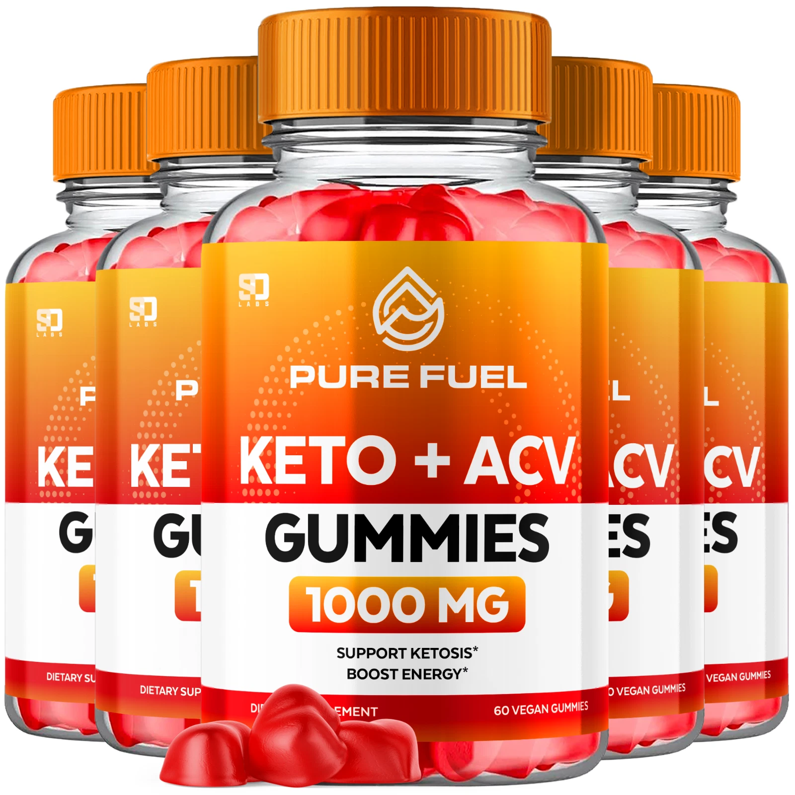 (5 Pack) Pure Fuel Keto ACV, Purefuel Keto Gummies Weight Loss (300 Gummies)