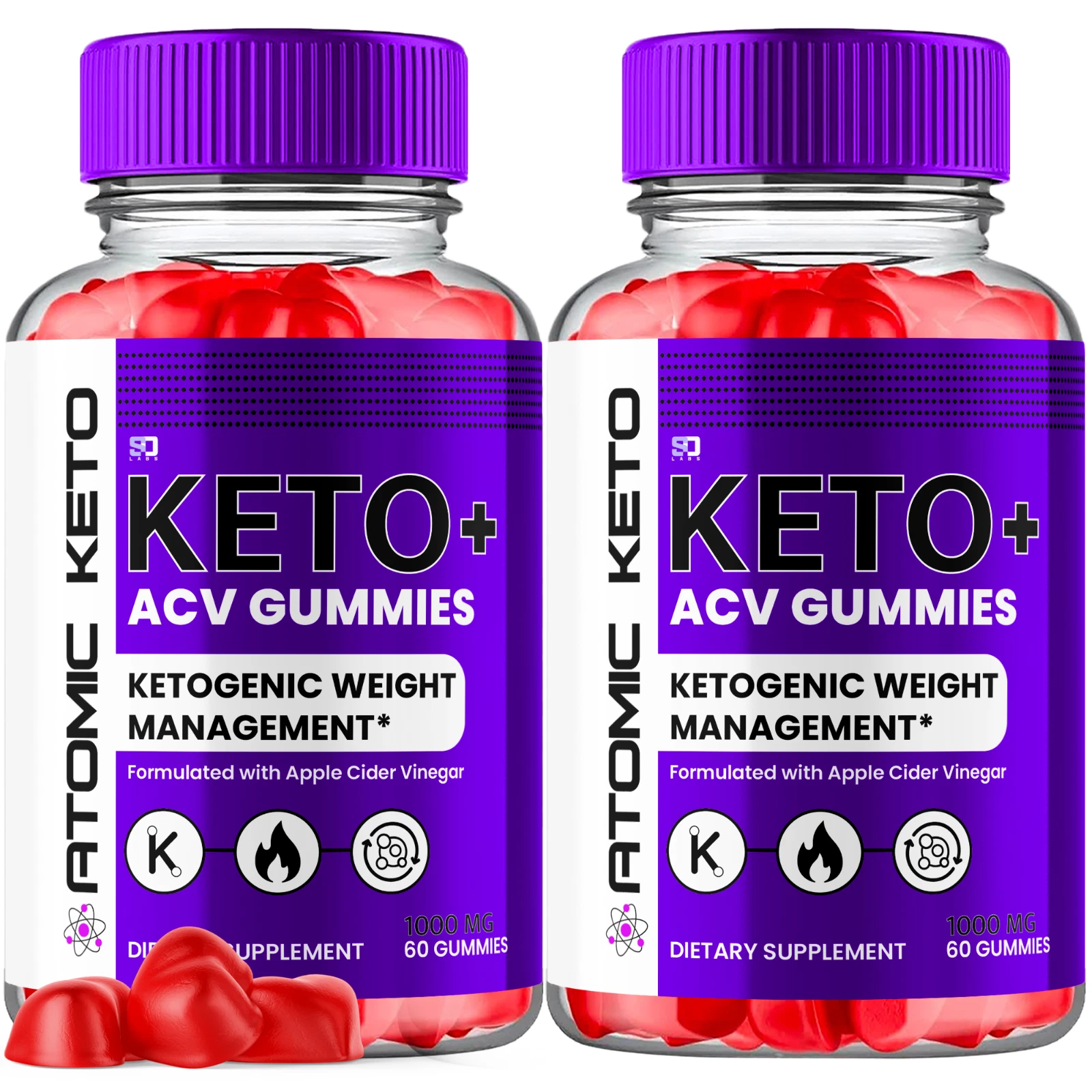 (2 Pack) Atomic Keto Gummies, Atomic ACV Keto+ Weight Loss (120 Gummies)