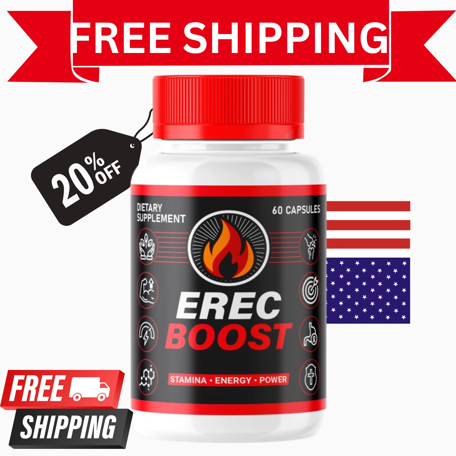 Erec Boost for Men ErecBoost Maximum Strength Supplement (60 Capsules)