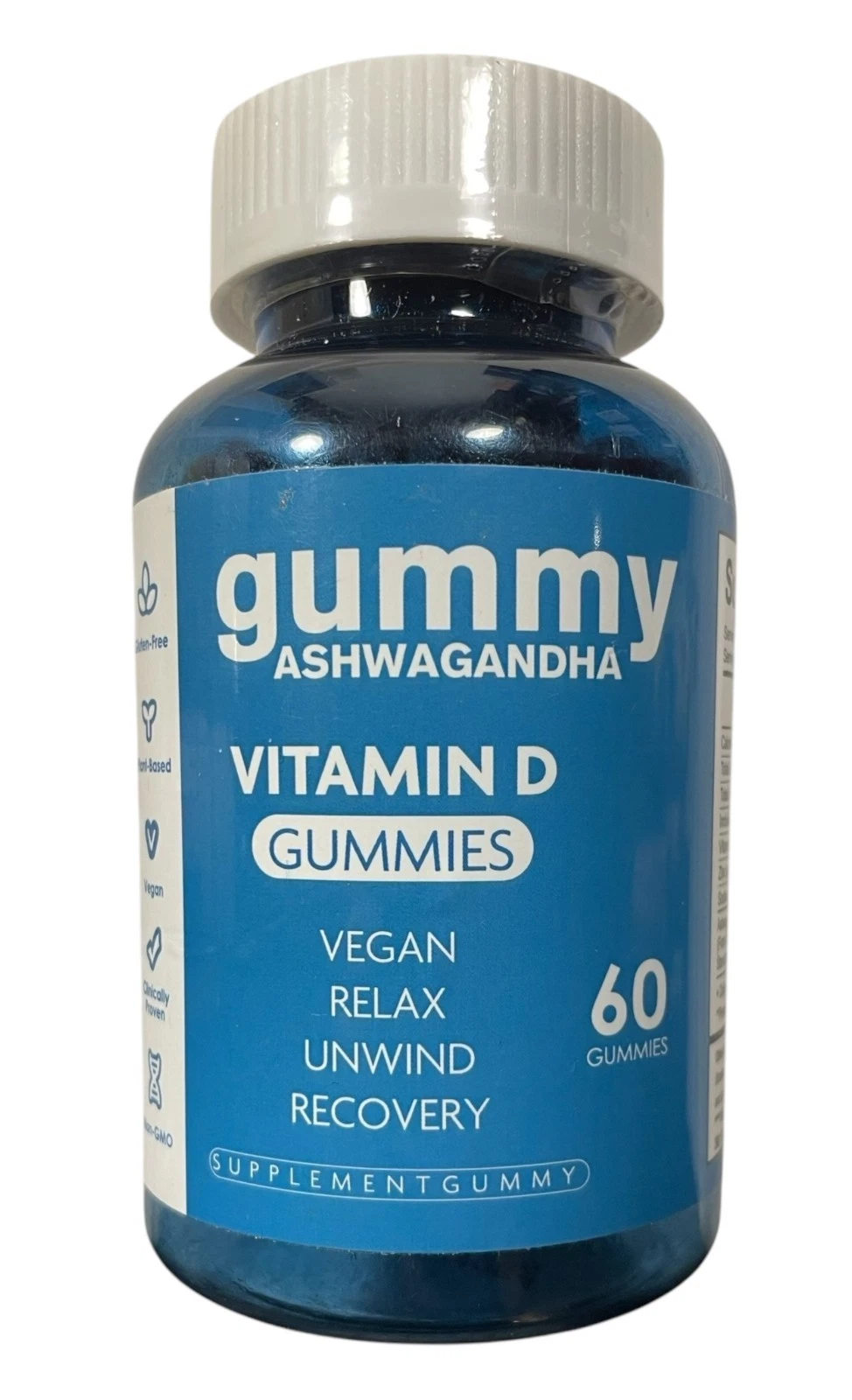 Ashwagandha + Gomitas Vitamina D - Apoyo al Estrés - Baya Mixta - 60 ct -Ex 10/26