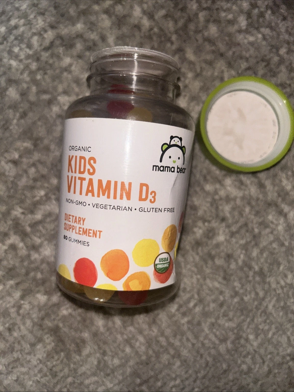 Mama Bear Organic Kids Vitamin D3 25 mcg (1000 IU) Gummies per serving 80 Count