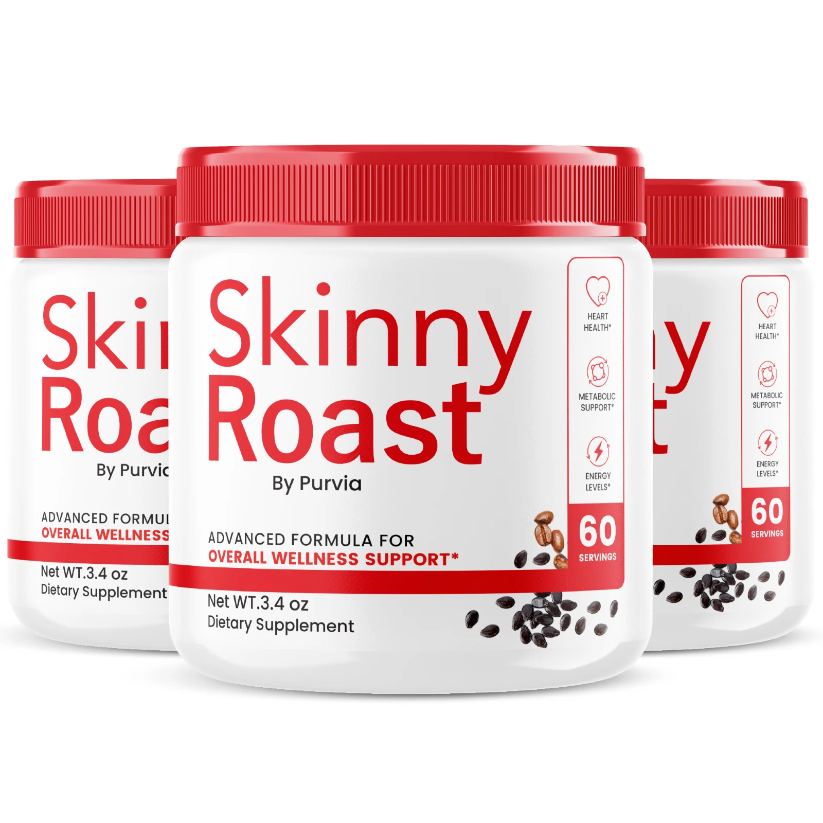 (3 Pack) Skinny Roast Powder Skinnyroast Advanced Formula Supplement Weight Loss