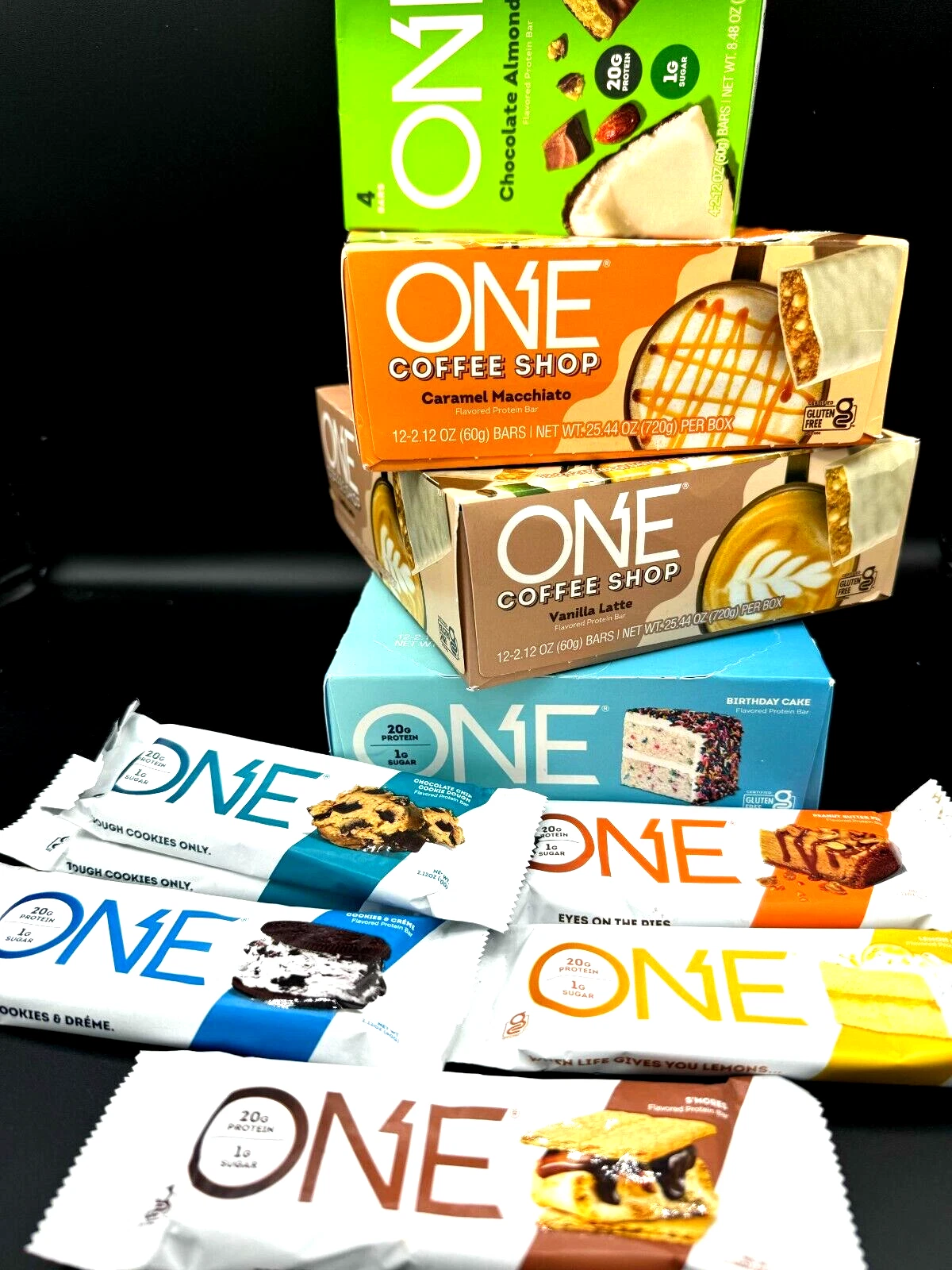45 ASSORTED FLAVOR - One 1 Brand ONE 20g Protein Bar GF1g Sugar