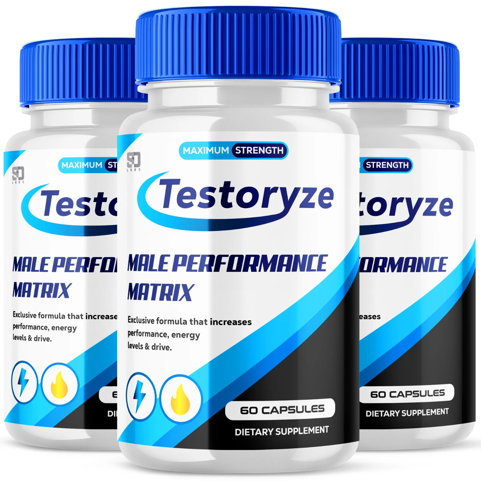 (3 Pack) Testoryze Male Pills, Maximize Energy, Vitality & Stamina 180 Capsules