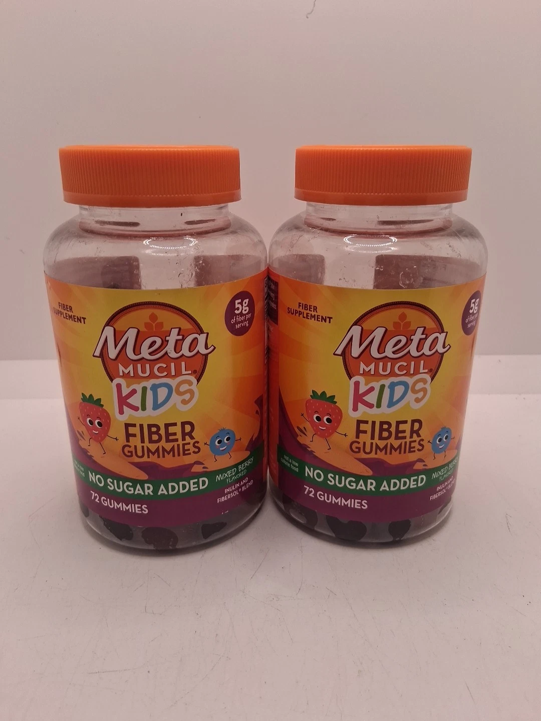 Lot of 2 Mixed Berry Meta Mucil Kids Fiber Gummies No Sugar*07/2025* New