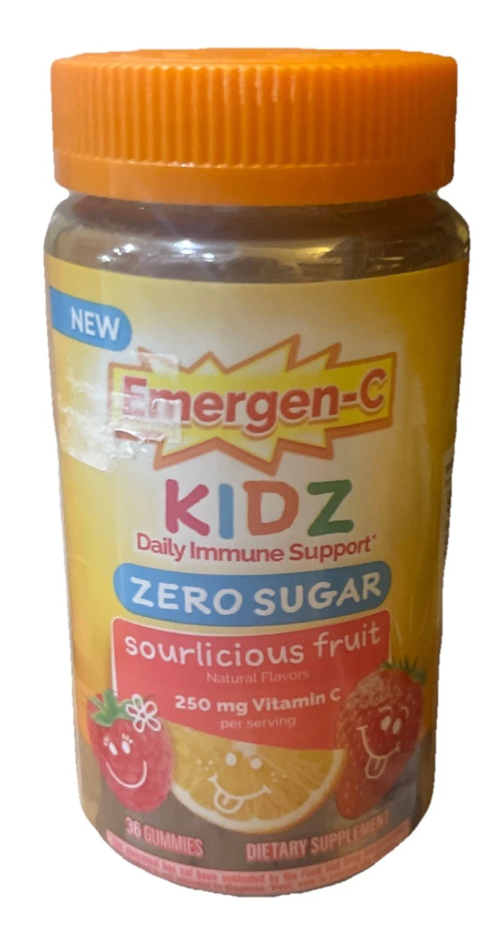 New Emergen-C Zero Sugar Immune Support Kidz Gummies 36 Count , 250 Mg Vita. C
