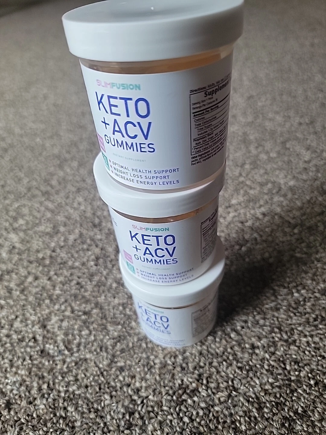 3 Pack Slim Fusion Keto Weight Loss Gummies + ACV (90ct. Total)