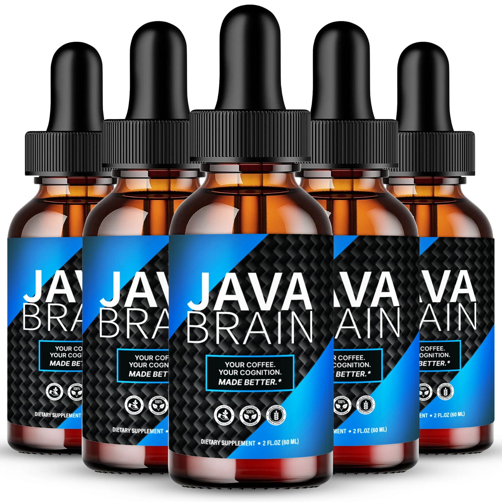 (5 Pack) Java Brain Drops, JavaBrain for Brain Health Support Droppers