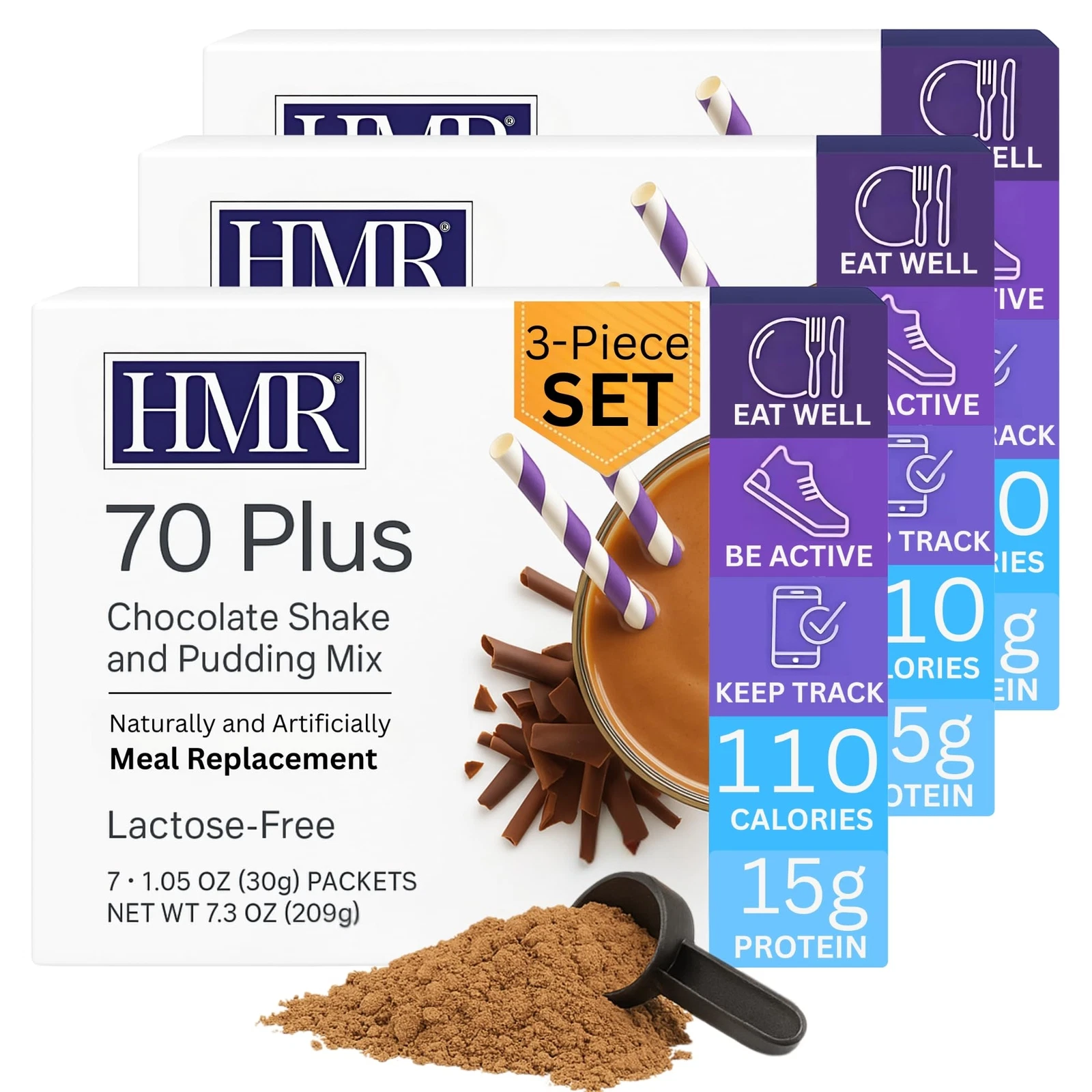 HMR 70 Plus Chocolate Shake & Pudding Mix | Meal Replacement Powder | Lactose...