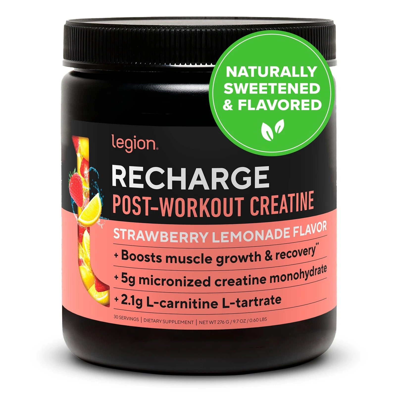 LEGION Recharge Post Workout Drink Micronized Creatine Monohydrate Natural Pos