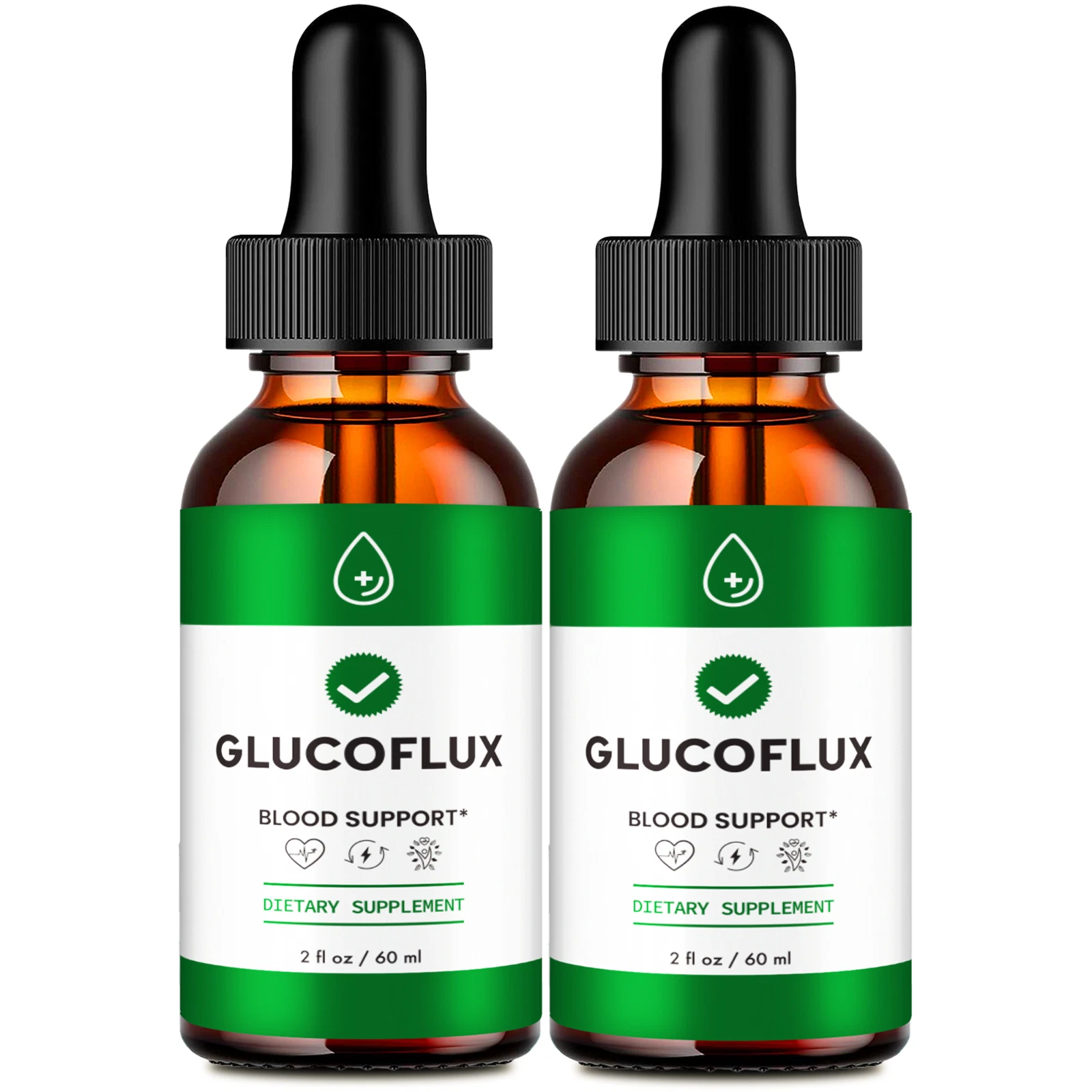 (2 Pack) GlucoFlux Blood Sugar Support Drops, Gluco Flux Liquid Blood Drops