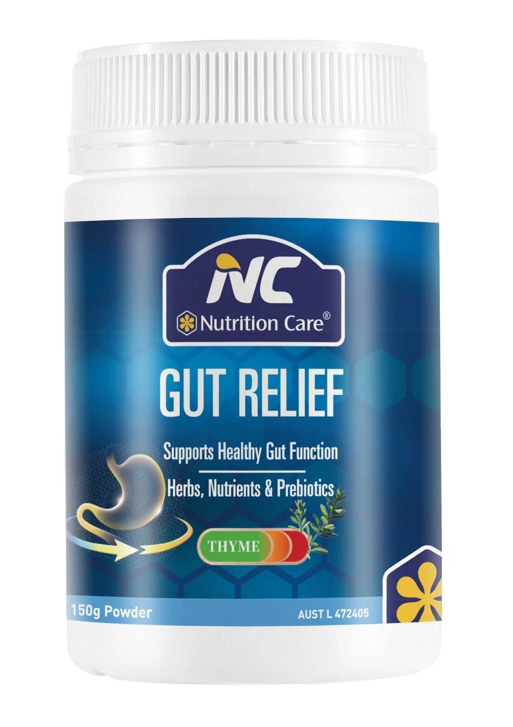 New Nutrition Care NC Gut Relief 150g Thyme Support Healthy Gut Function