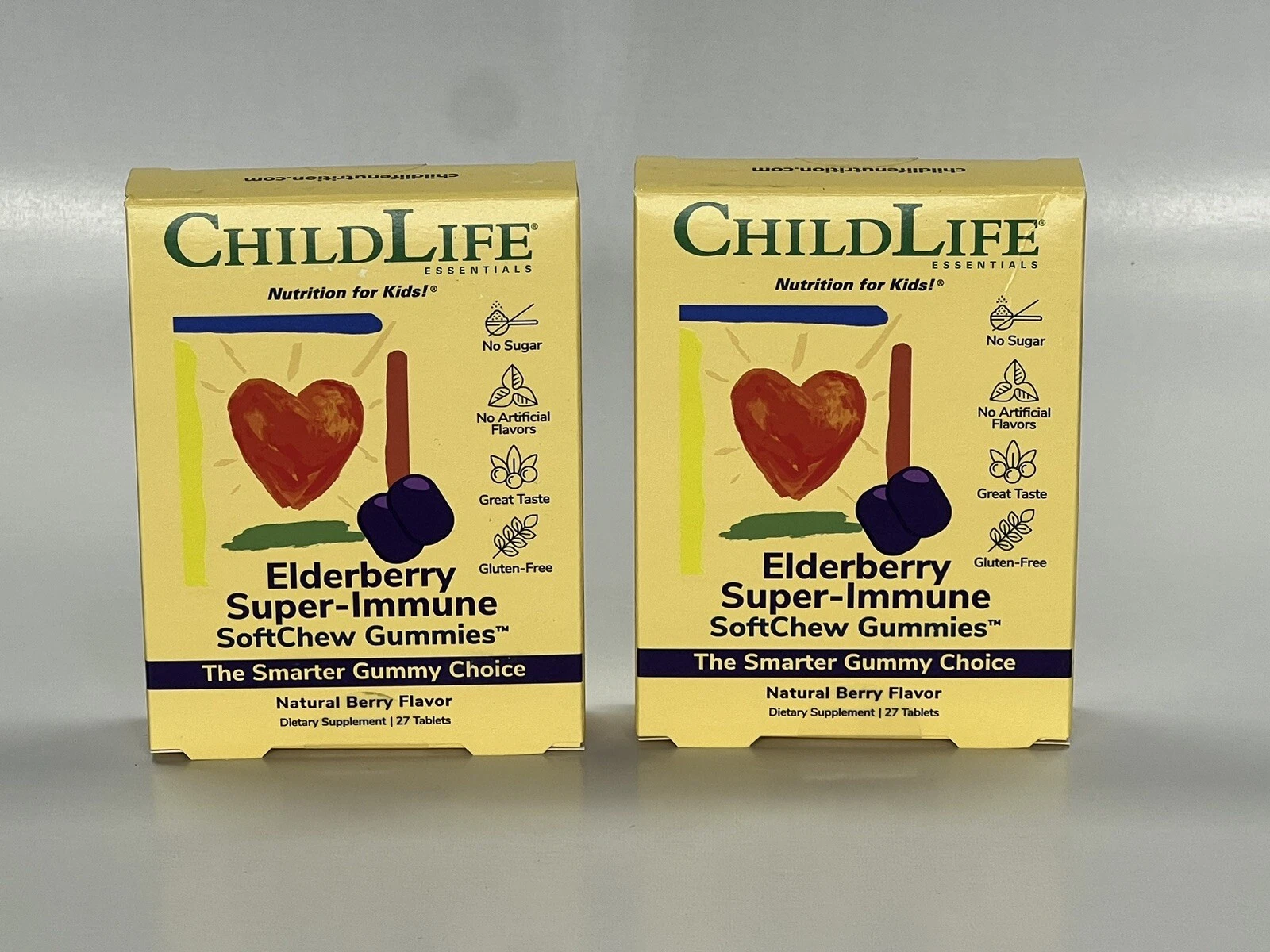 Pack of 2 - ChildLife Elderberry Super-Immune SoftChew Gummies | 27 Gummies