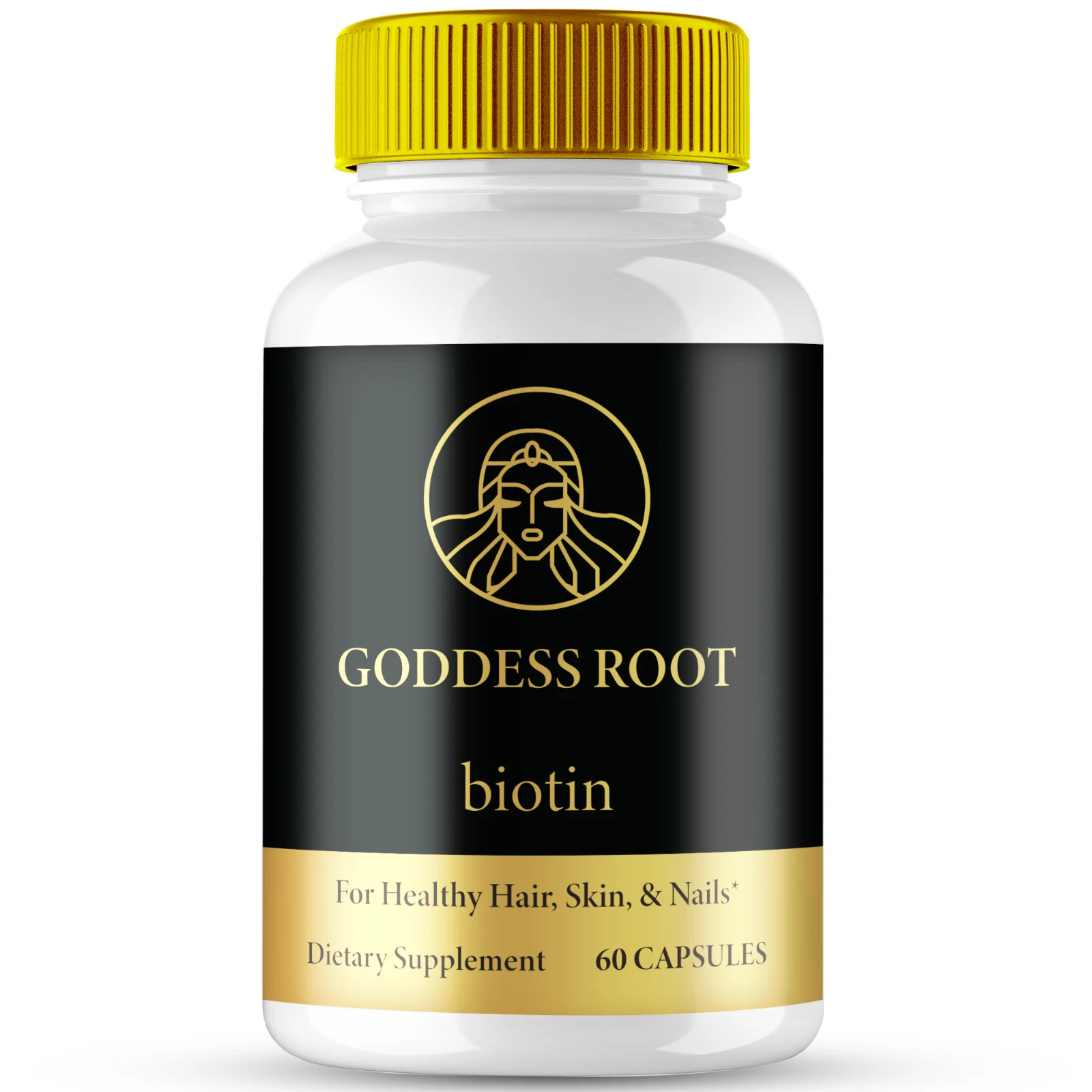 Goddess Root Biotin Capsules for Healthy Glowing Hair, Skin, Nail Pills 60ct