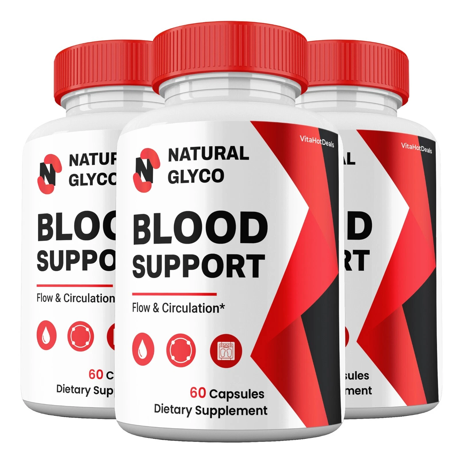Natural Glyco Blood Support Capsules, Max Strength, NaturalGlyco Pills (3 Pack)