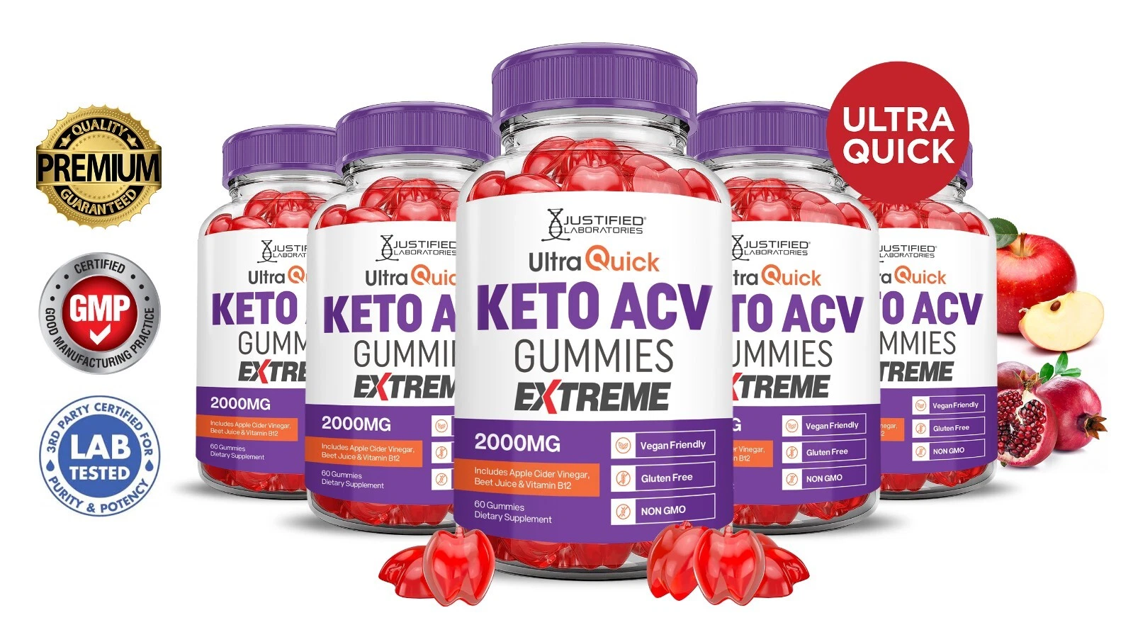 Ultra Quick Keto Extreme ACV Gummies 2000MG Apple Cider Vinegar 300 Gummys
