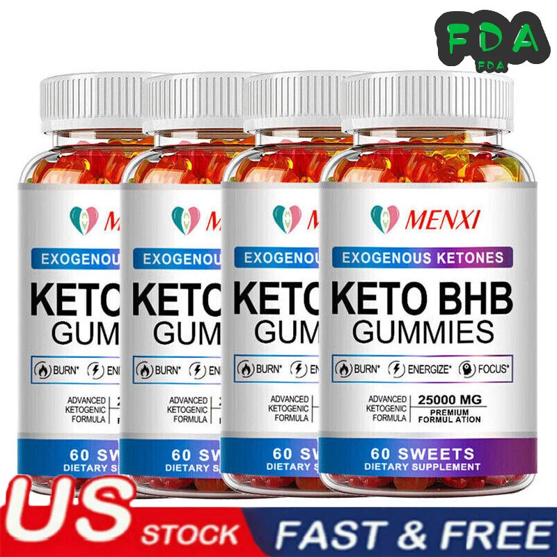 MENXI Keto ACV Gummies 25000MG Advanced Apple Cider Vinegar 60 Gummys Fat Burner