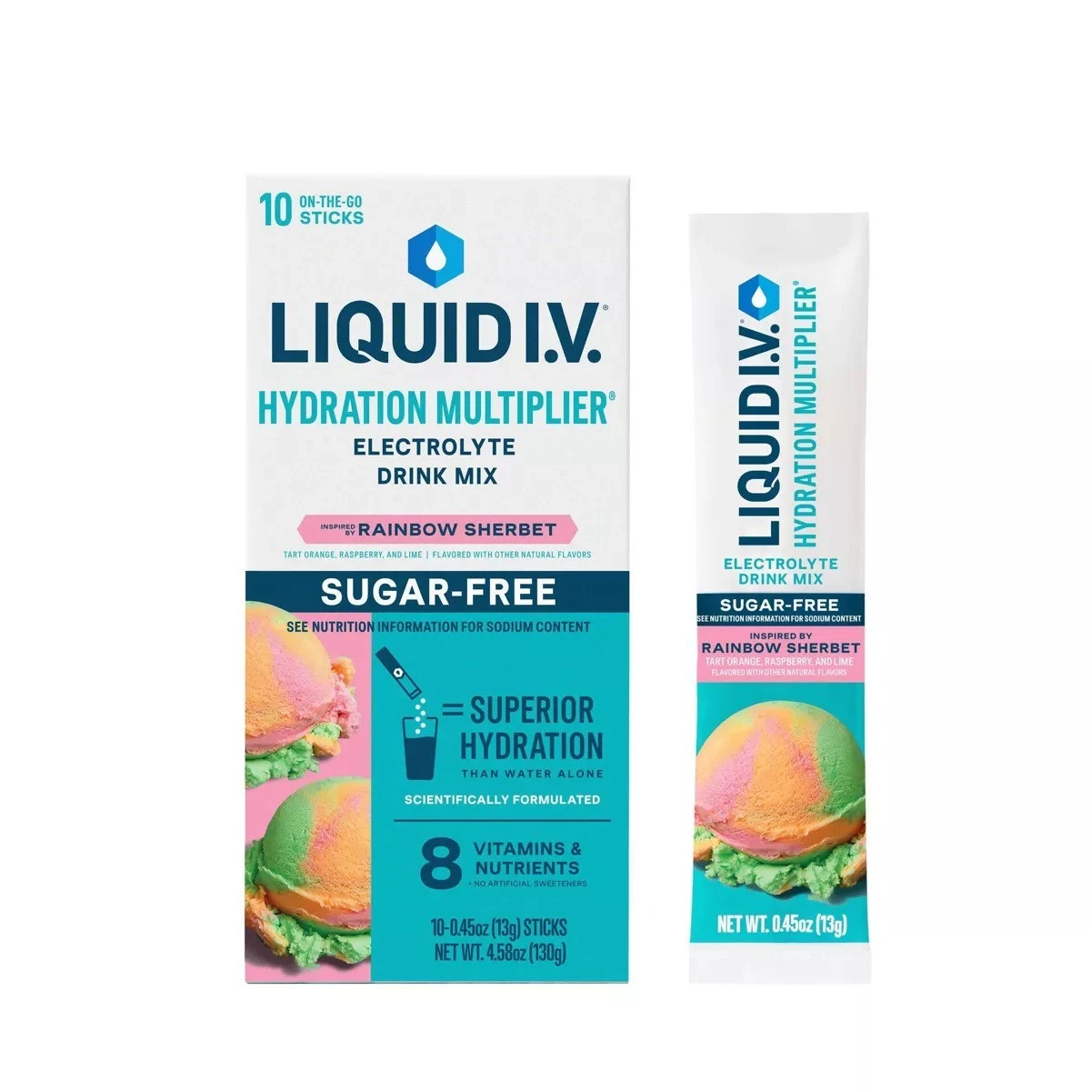 Liquid I.V. Sugar Free Hydration Multiplier Vegan Powder Electrolyte Supplements