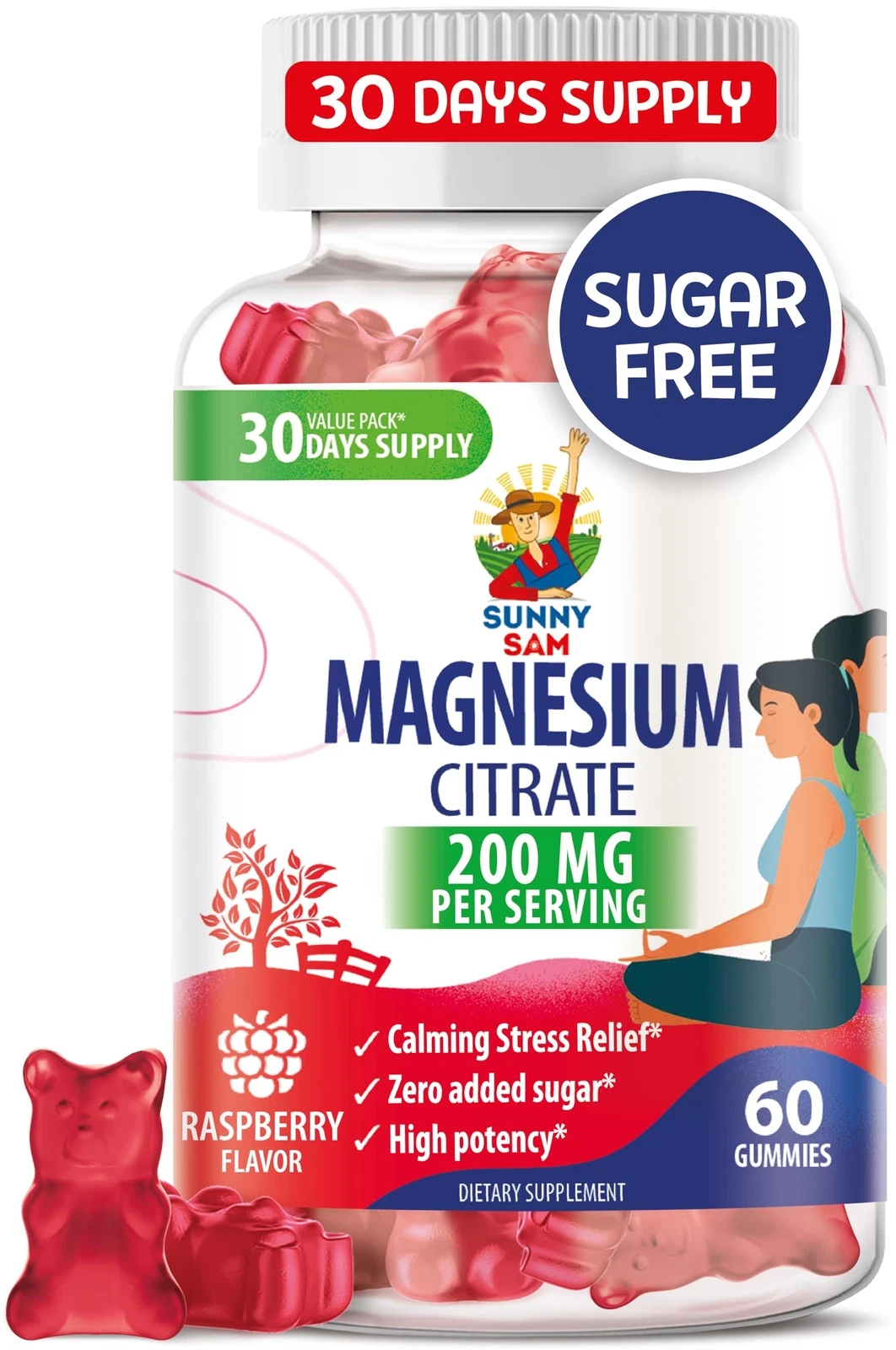 Magnesium Gummies for Kids & Adults - 200mg - Calm Magnesium Chews - Magnesiu...