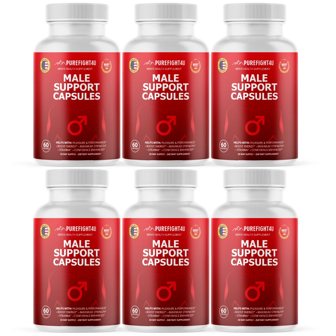 Male Support Capsules Helps Male Pleasure & Performance Supplement 6 Bottles