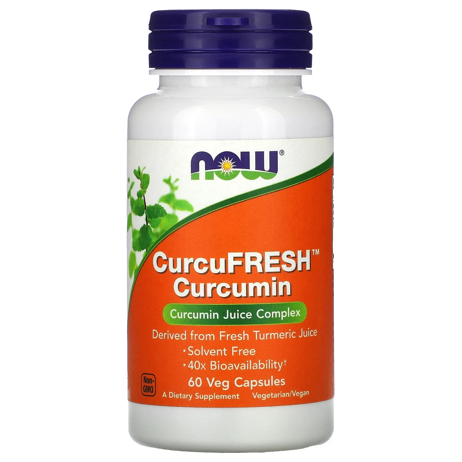 Now Foods CurcuFresh Curcumin 60 Veggie Caps GMP Quality Assured, Vegan,