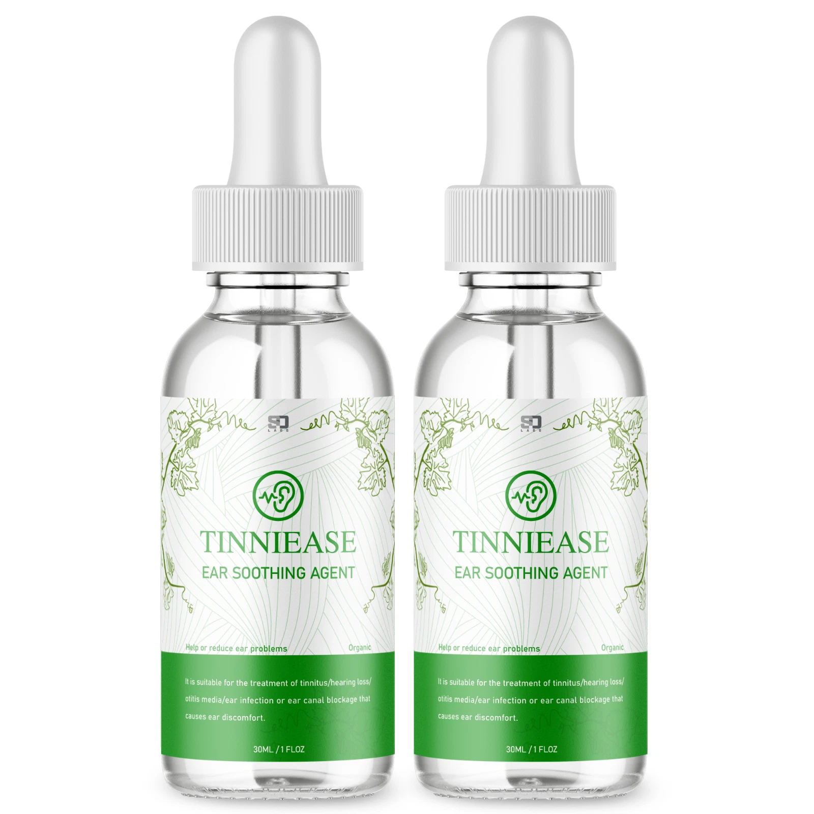 (2 Pack) Tinniease for Skin, Tinniease Skin Drops & Ear Soothing Agent (60 ML)