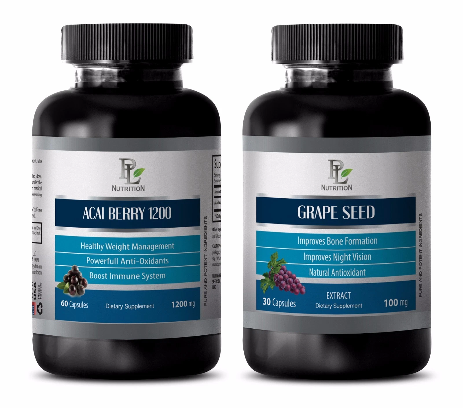 Antioxidant with vitamin c - ACAI BERRY GRAPE SEED EXTRACT COMBO 2B - acai grape