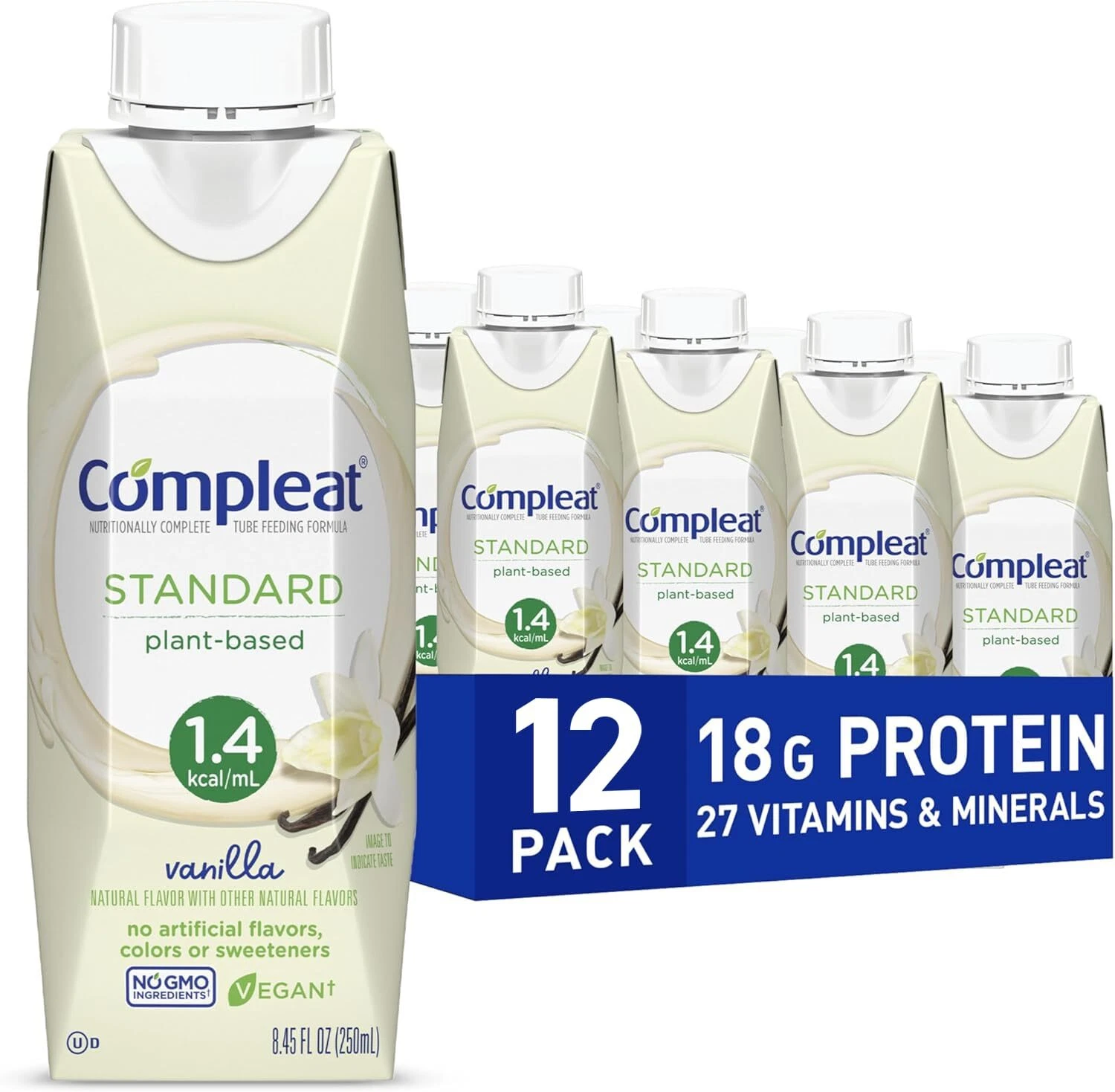 Compleat Standard 1.4 Plant-Based Vanilla Nutrition Shake - 18g Protein 29 Vi...