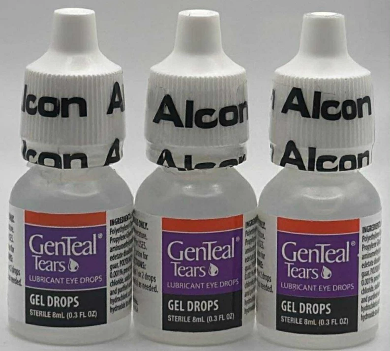 3PK Genteal Tears Lubricant Gel Eye Drops ~ 0.3 FL OZ EA ~ EXP 12/25+ ~ FASTSHIP