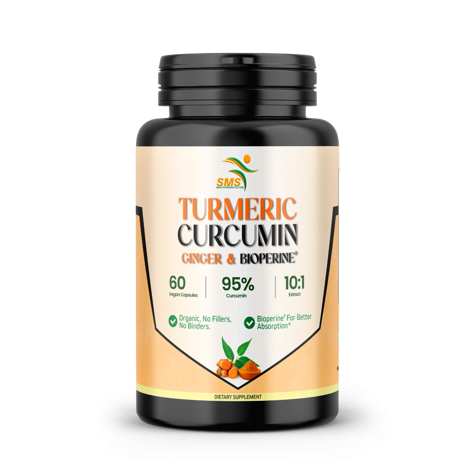 TURMERIC GINGER BLACK PEPPER EXTRACT BIOPERINE CAPS CURCUMIN TUMERIC ORGANIC 60