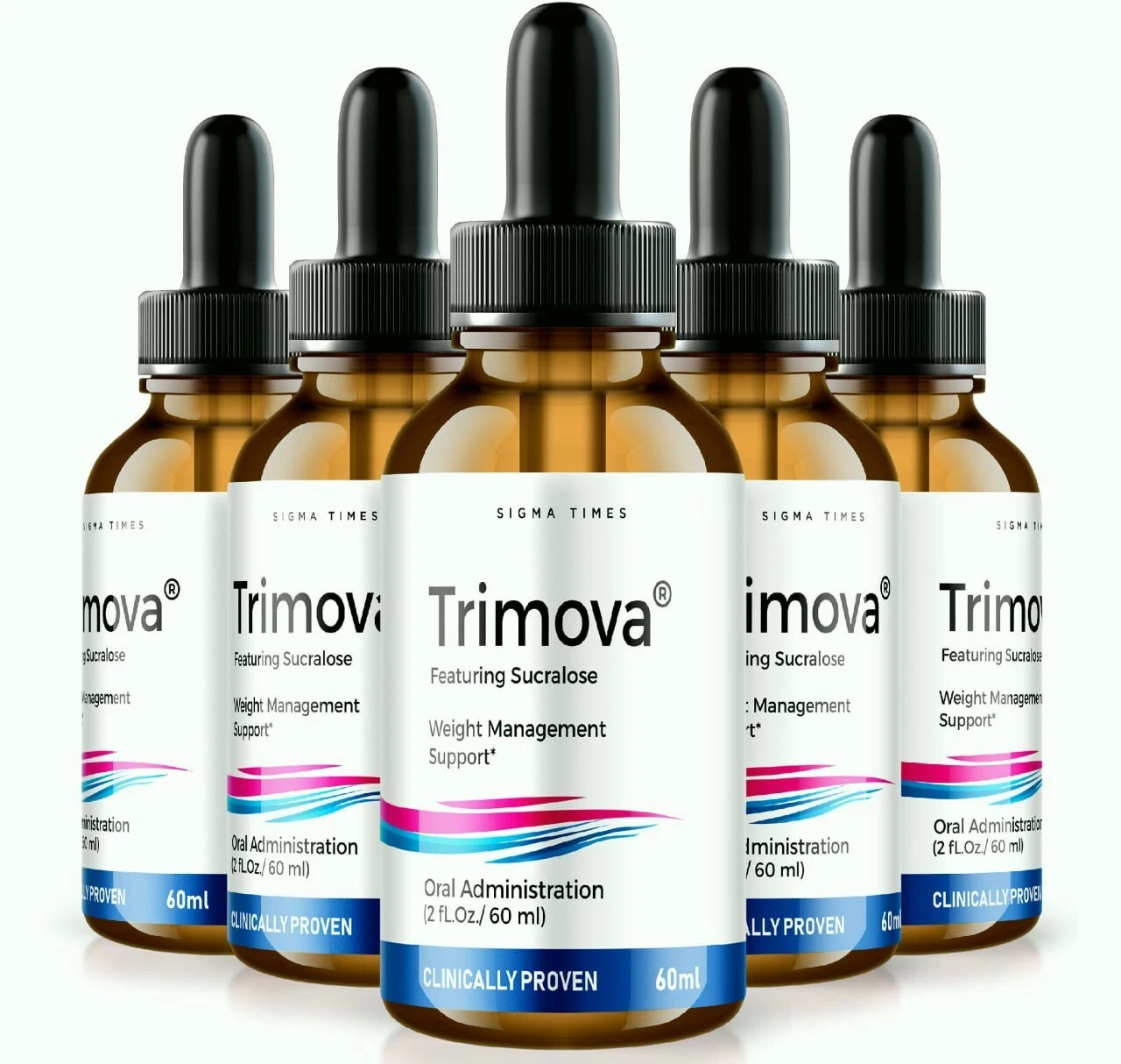 (5 Pack) Trimova Weight Loss Drops for Burning Excess Fat & Boosting Energy