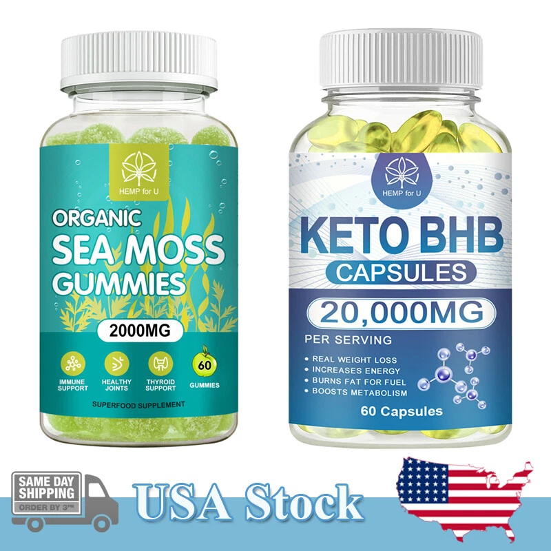 Irish Sea Moss Gummies Immunity Support Keto BHB Capsules Weight Loss Management