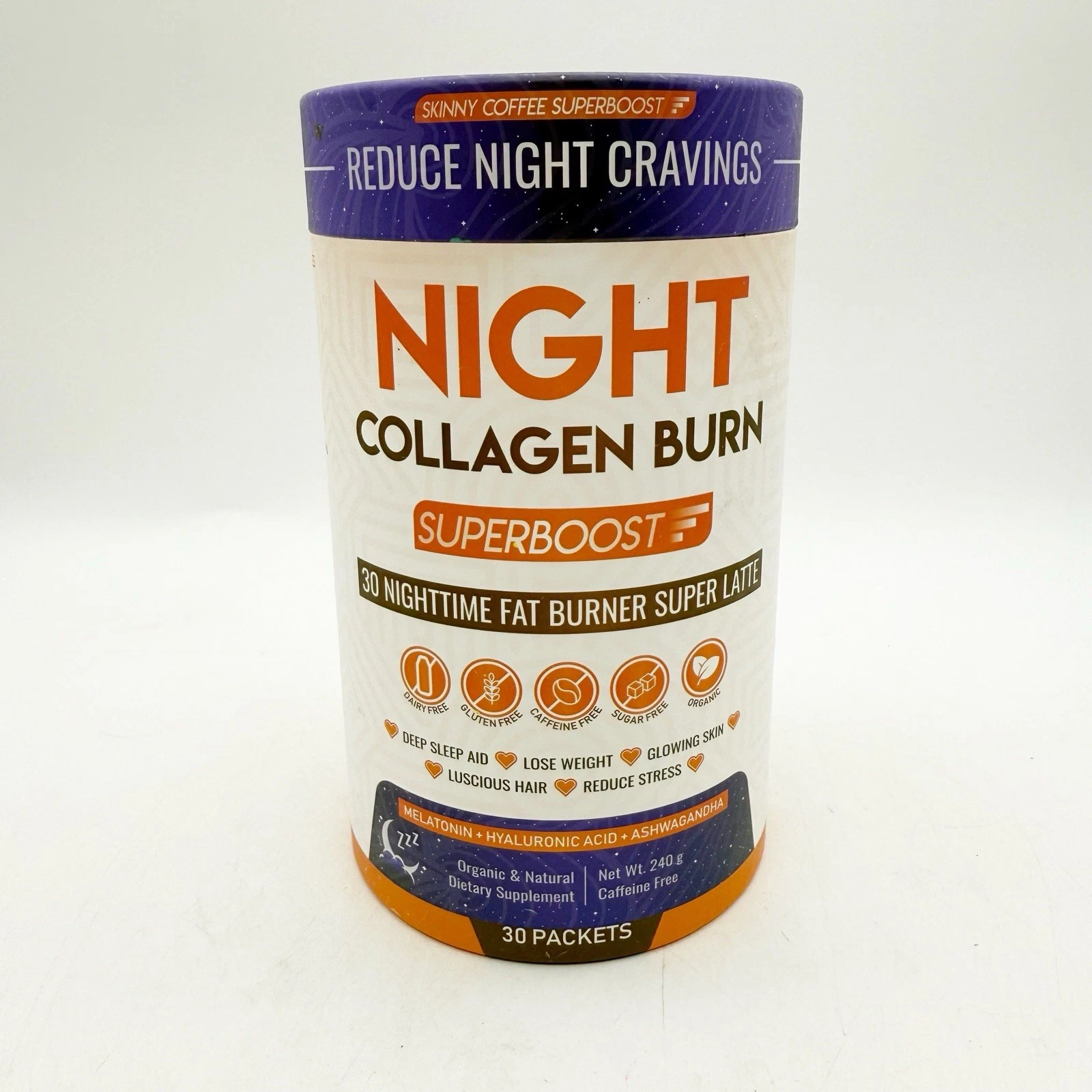 Night Collagen Burn Nighttime Fat Burner & Weight Loss 30 Servings Exp 3/26