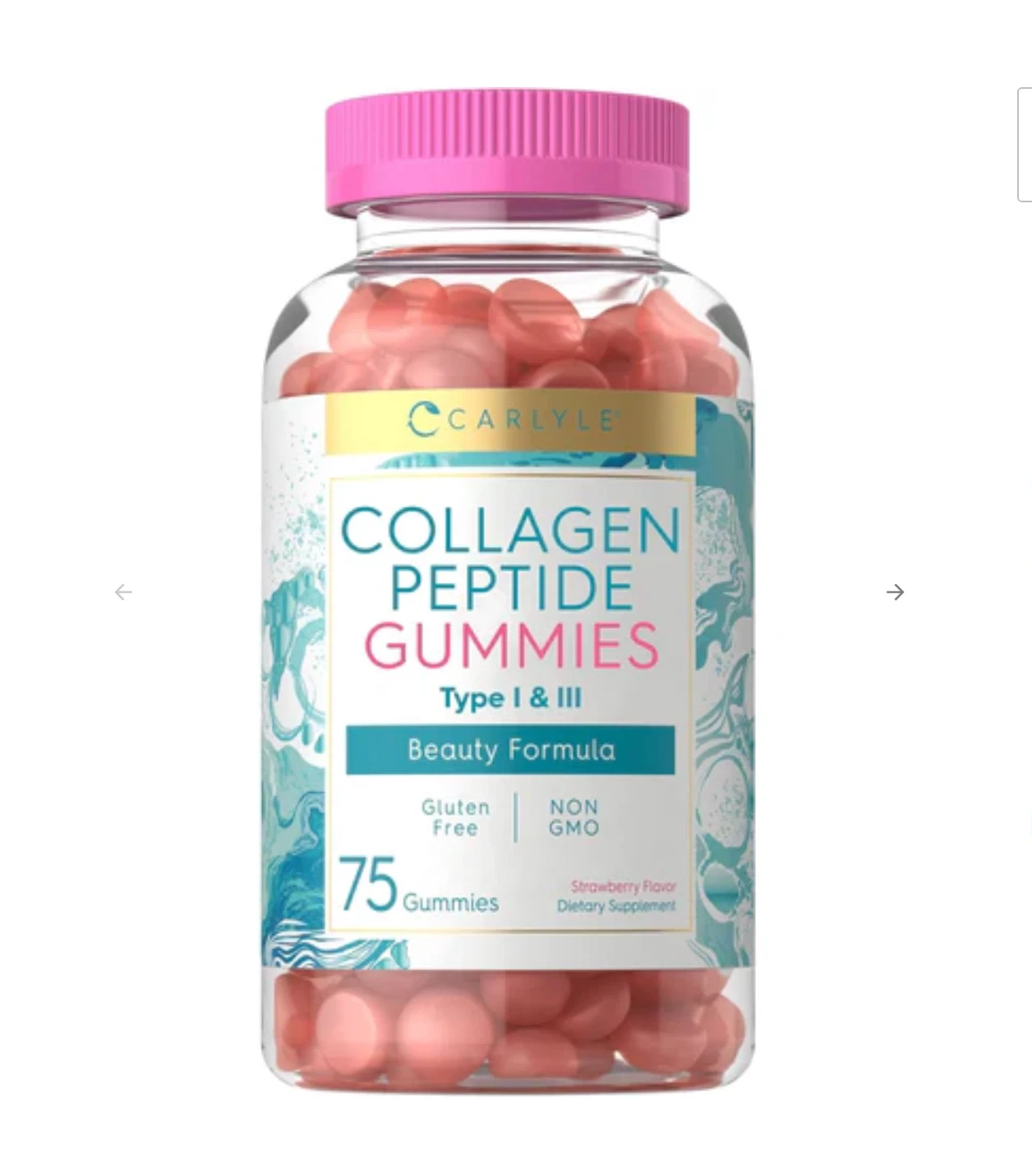 Collagen Gummies 60 Ct Multi Collagen Complex Berry Flavor Carlyle Exp 09/25