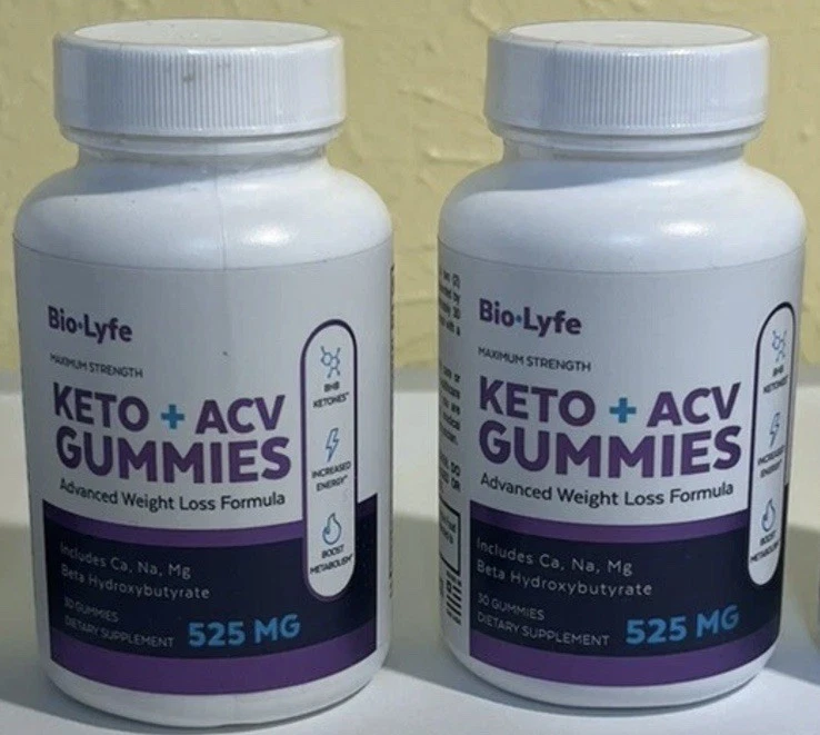 Bio-Lyfe Keto + ACV Gummies 525MG Weight Loss 30 Count Lot 2 Bottles SEALED, NEW