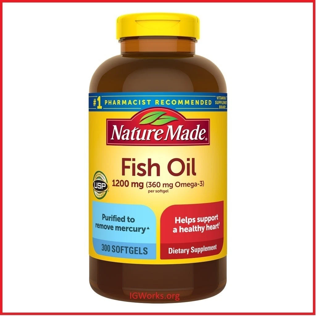 Nature Made Fish Oil 1200 mg, EPA, DHA & 360 mg OMEGA-3, 300 Softgels