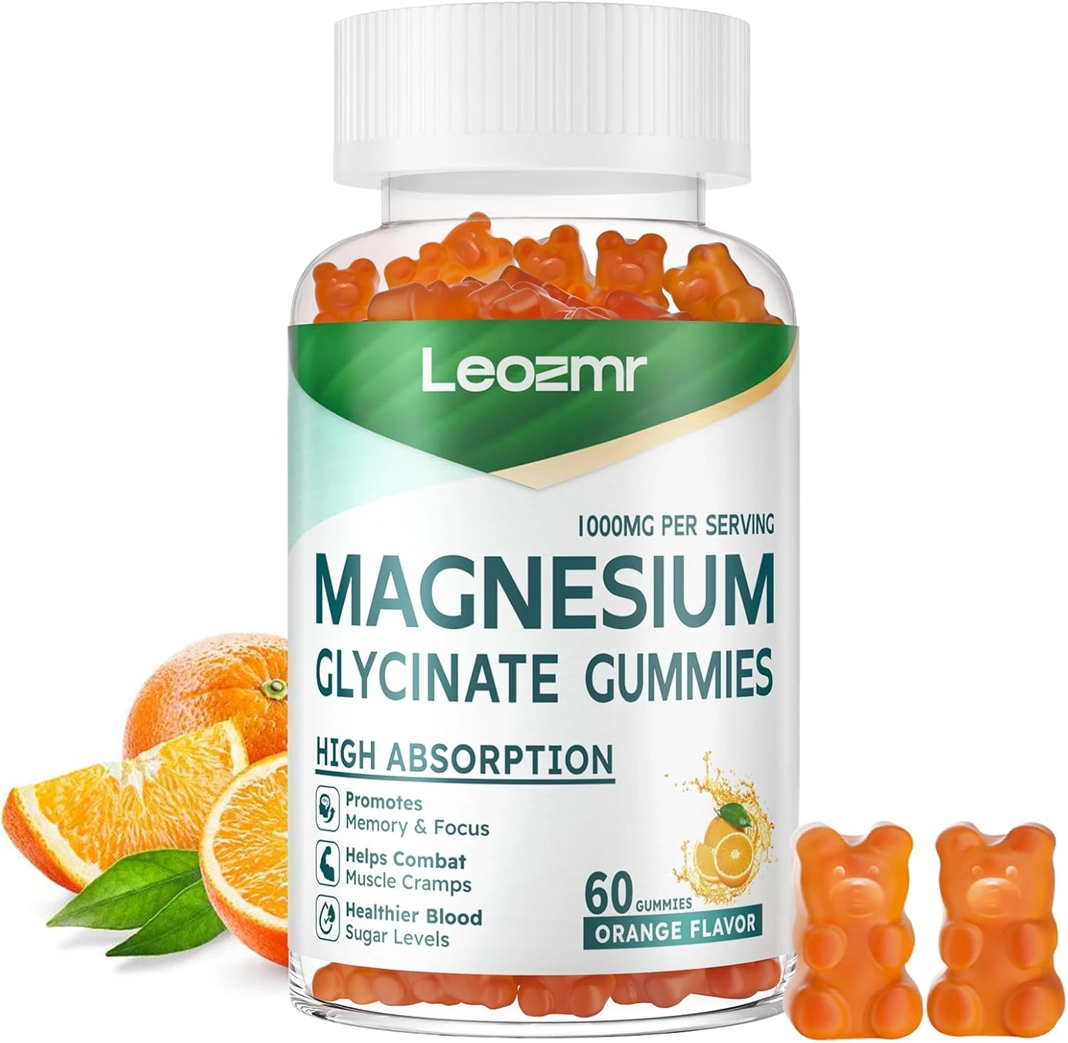 Magnesium Glycinate Gummies 1000Mg - Sugar Free Magnesium Potassium Supplemen...