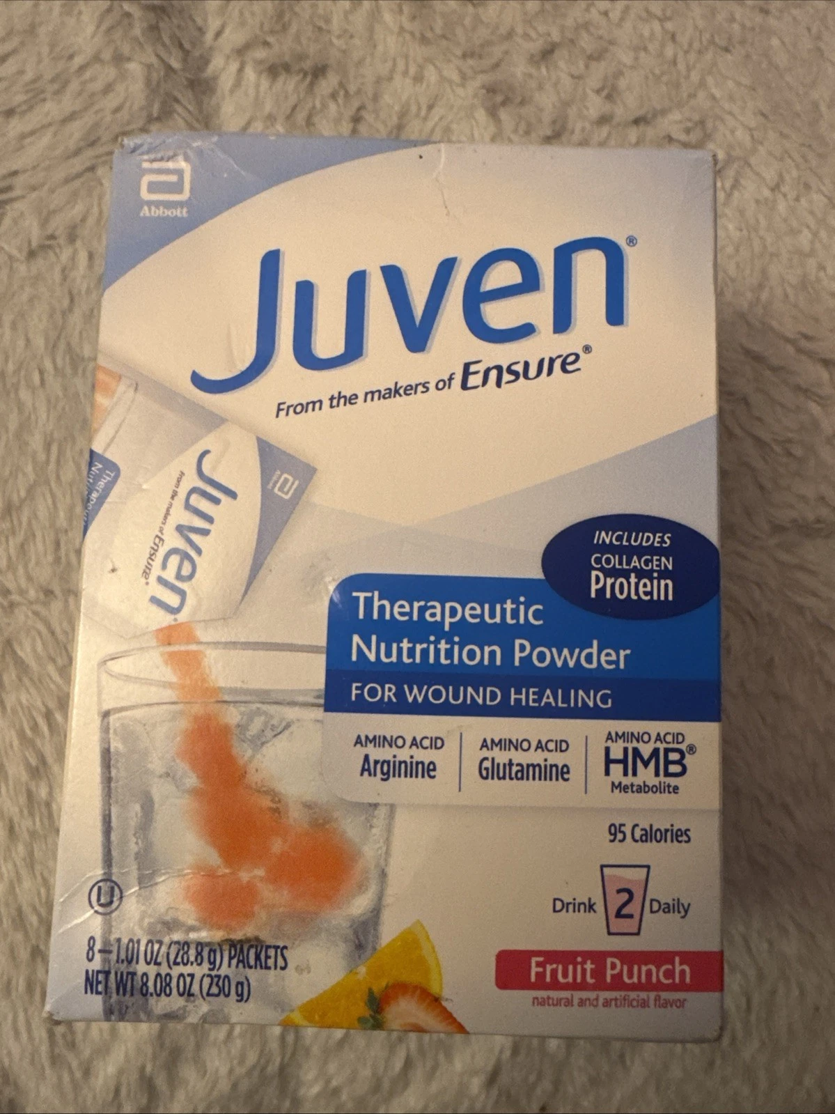 Juven Ensure Therapeutic Nutrition Drink Powder fruit punch 8-1 oz
